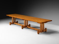 Grand Monumental Modernist Dining Table in Pine 1970s 400cm/157in
