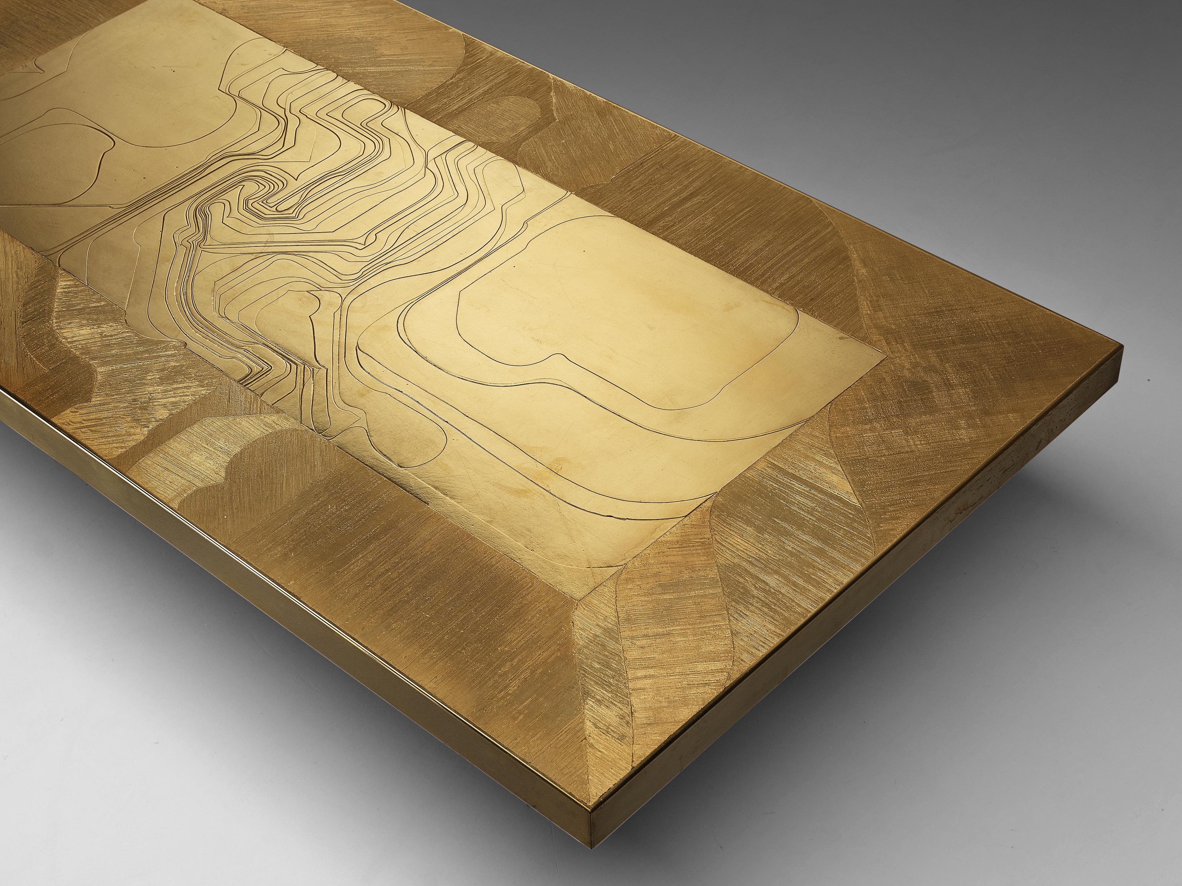 Grand Nadie Jenatzy Coffee Table in Etched Brass 2