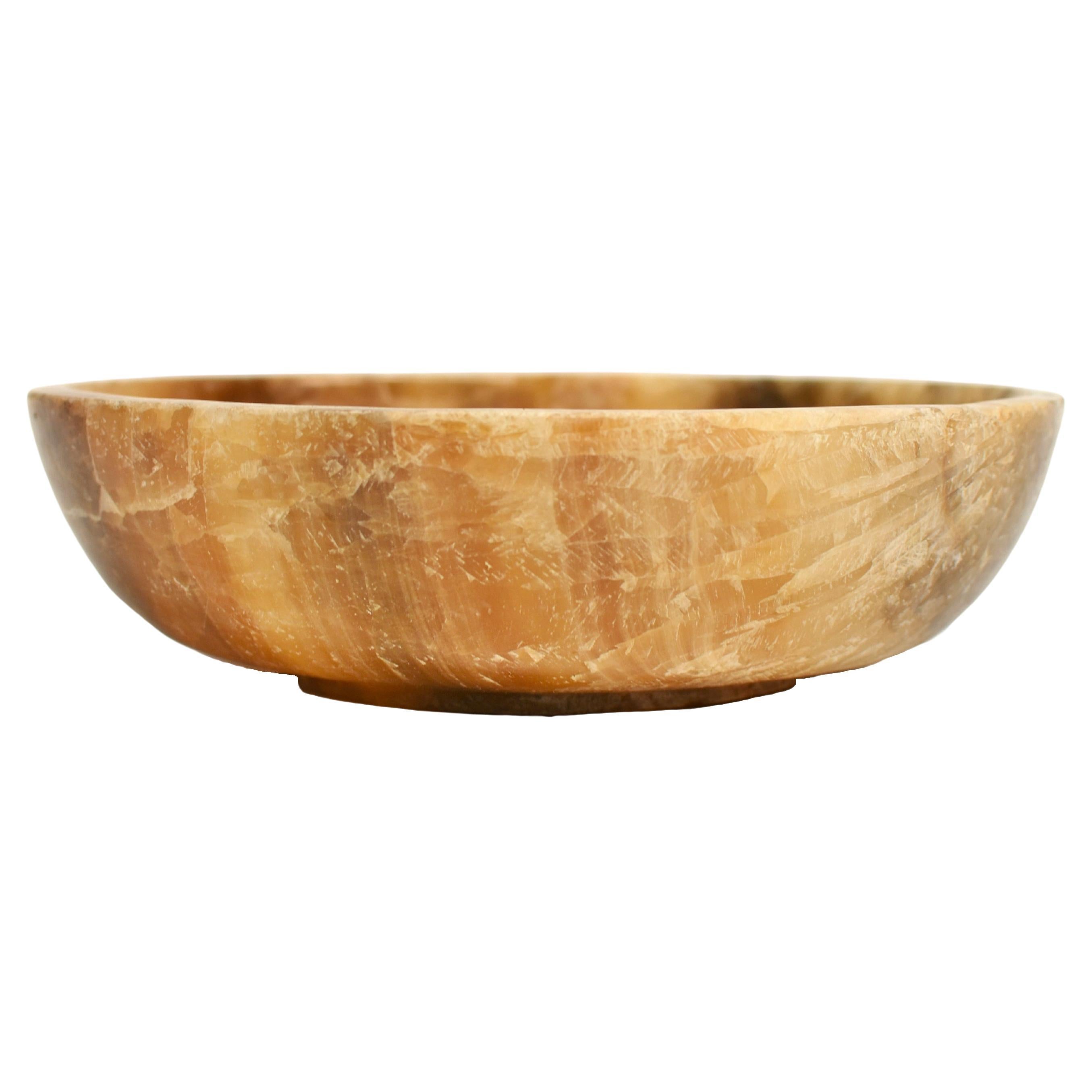 Grand bol en onyx naturel de 9,45" carats en vente