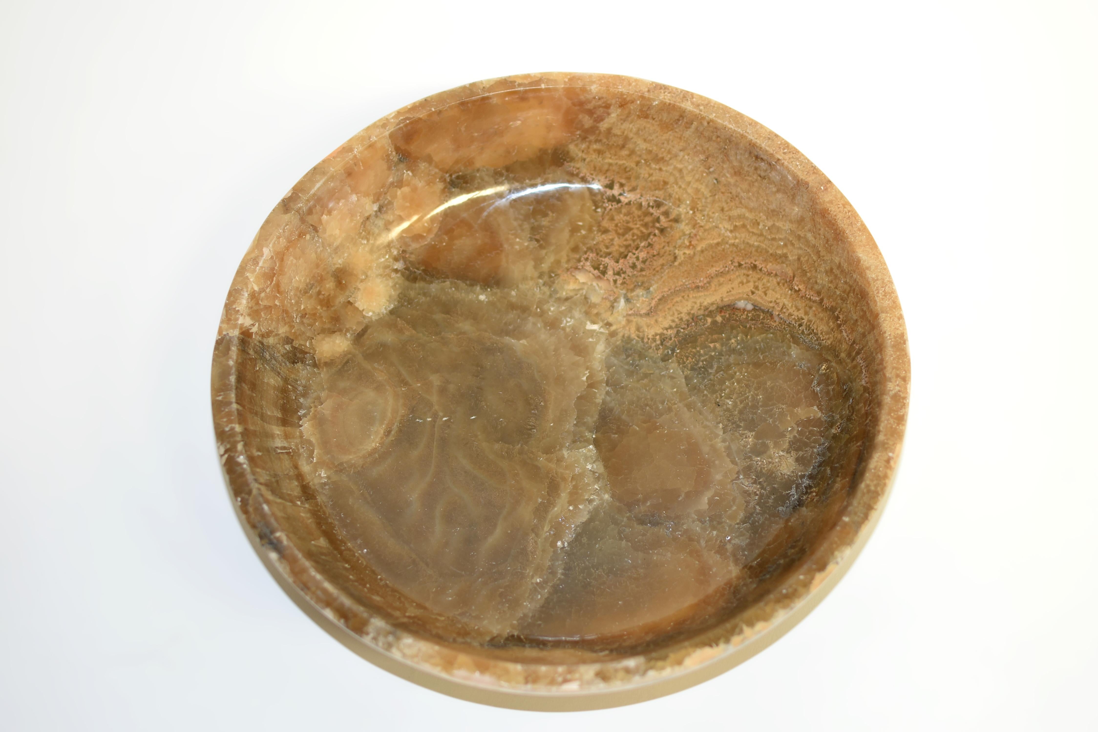 Gran Cuenco de Ónice Natural Caramelo 12