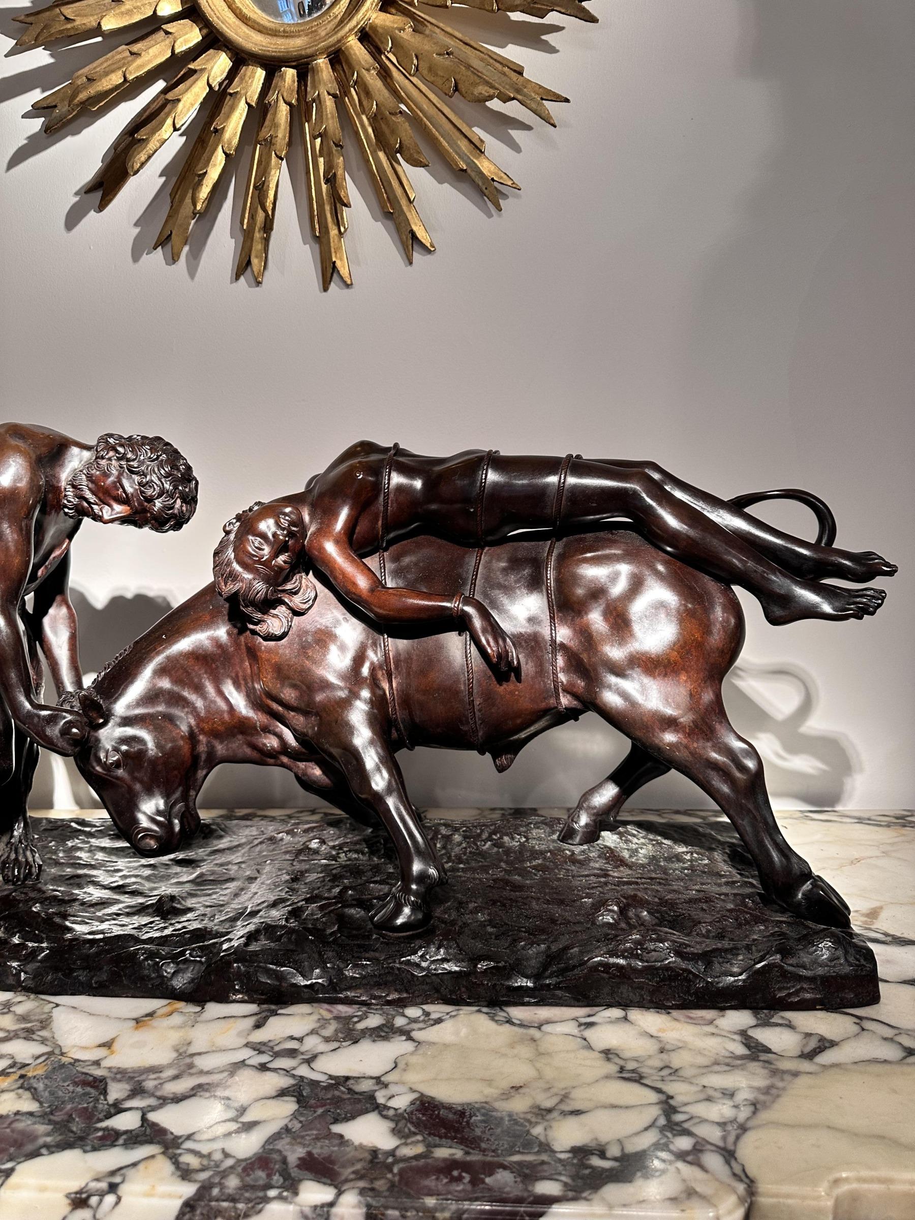 Grand Neapolitan Bronze Depicting the Abduction of Europa by Vincenzo Cinque In Good Condition For Sale In Benington, Herts