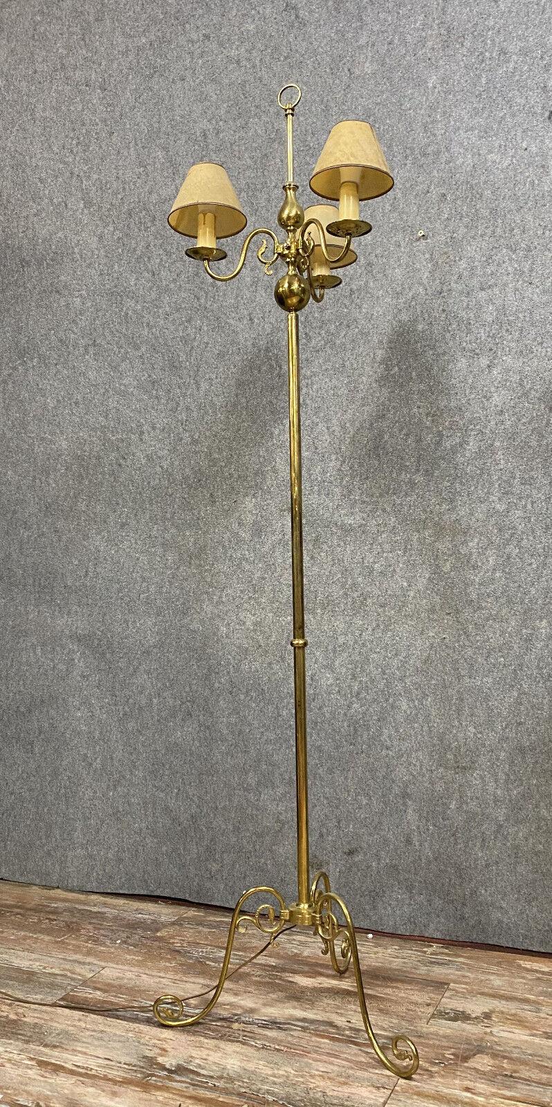 Neoclassical Grand Neo-Classical Floor Lamp by Lucien Gau -1X46 For Sale