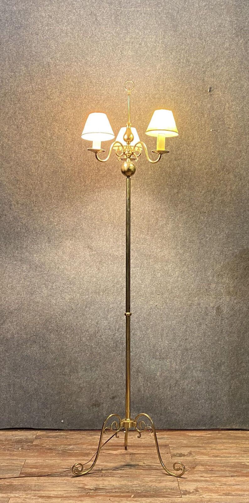 Metal Grand Neo-Classical Floor Lamp by Lucien Gau -1X46 For Sale