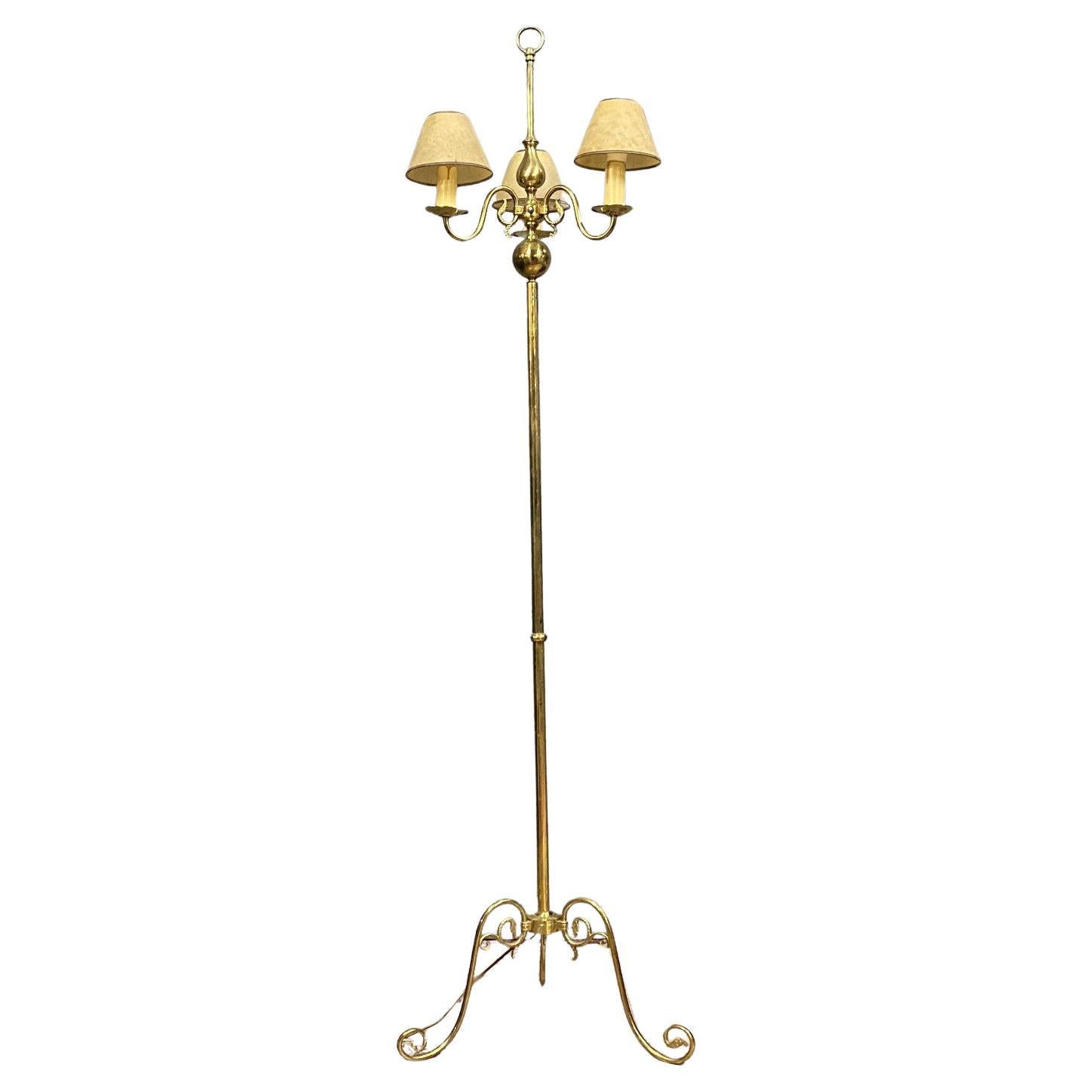 Grand Neo-Classical Floor Lamp by Lucien Gau -1X46 For Sale