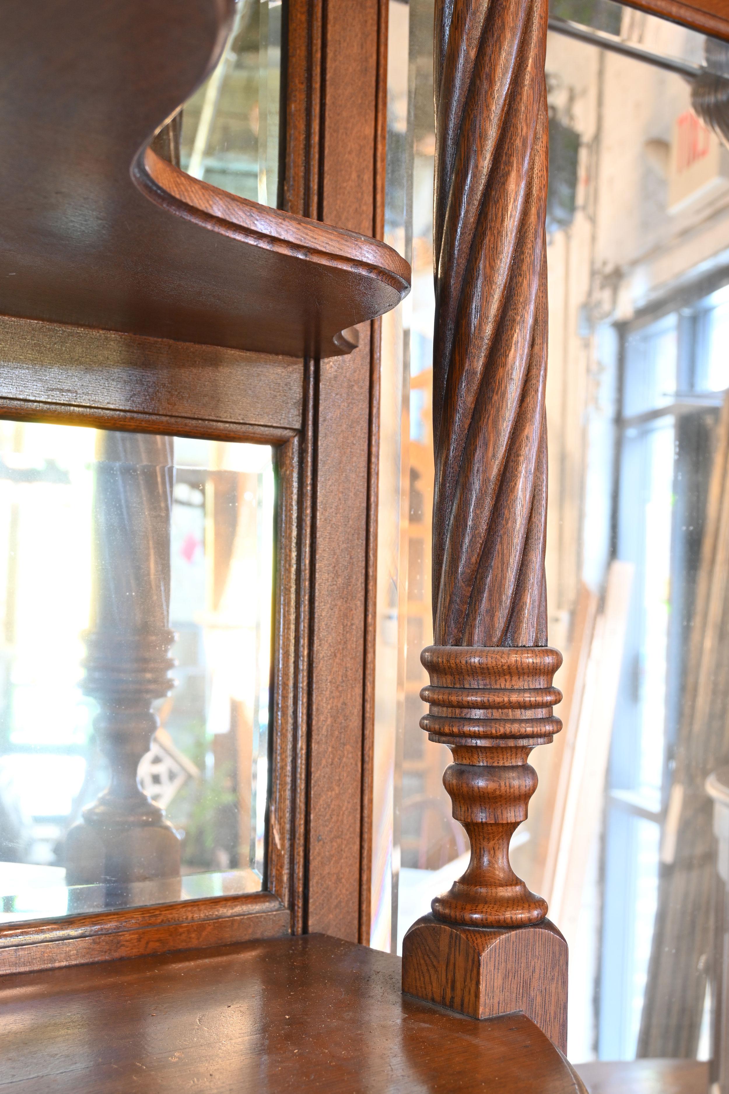 Grand Oak Buffet with Beveled Mirrored Ceiling 4