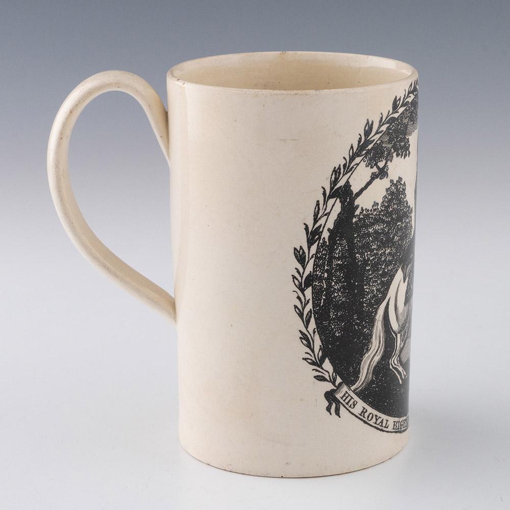 English Grand Old Duke of York Prince Frederick Creamware Mug For Sale