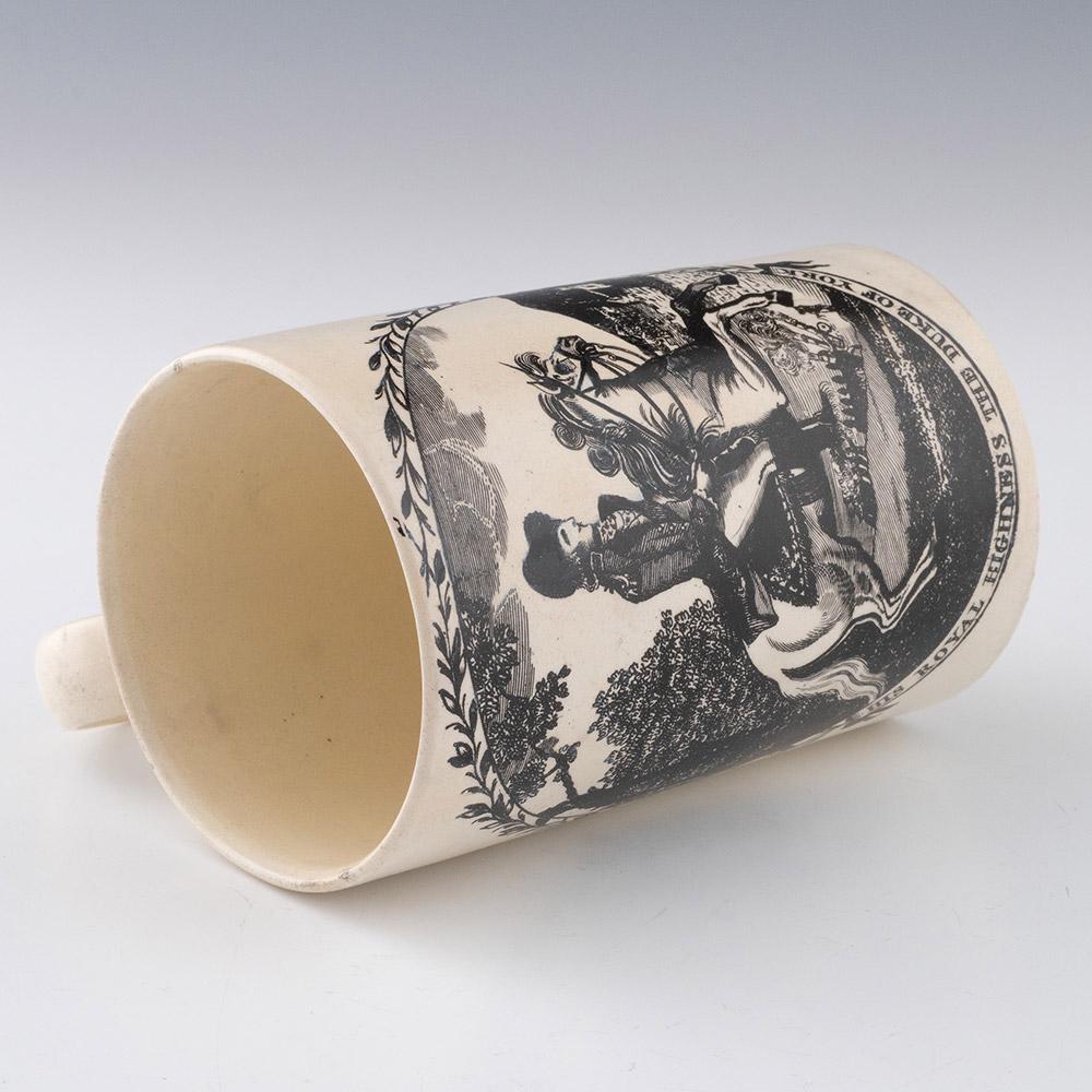 18th Century Grand Old Duke of York Prince Frederick Creamware Mug For Sale
