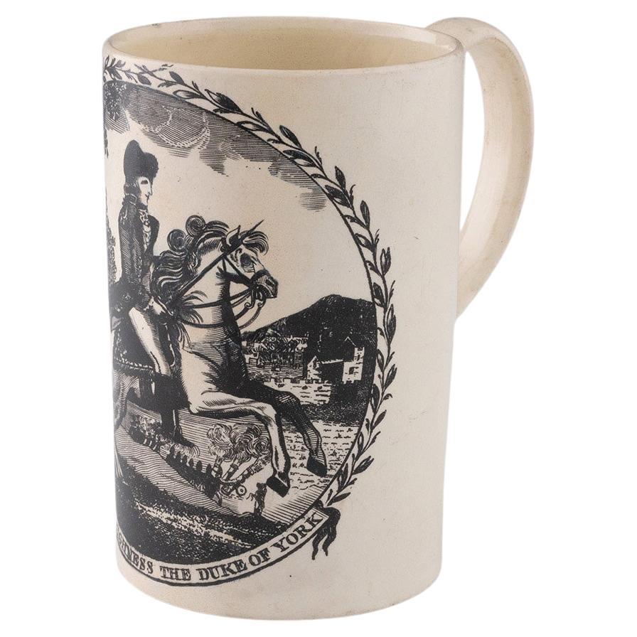Grand Old Duke of York Prince Frederick Creamware Mug For Sale