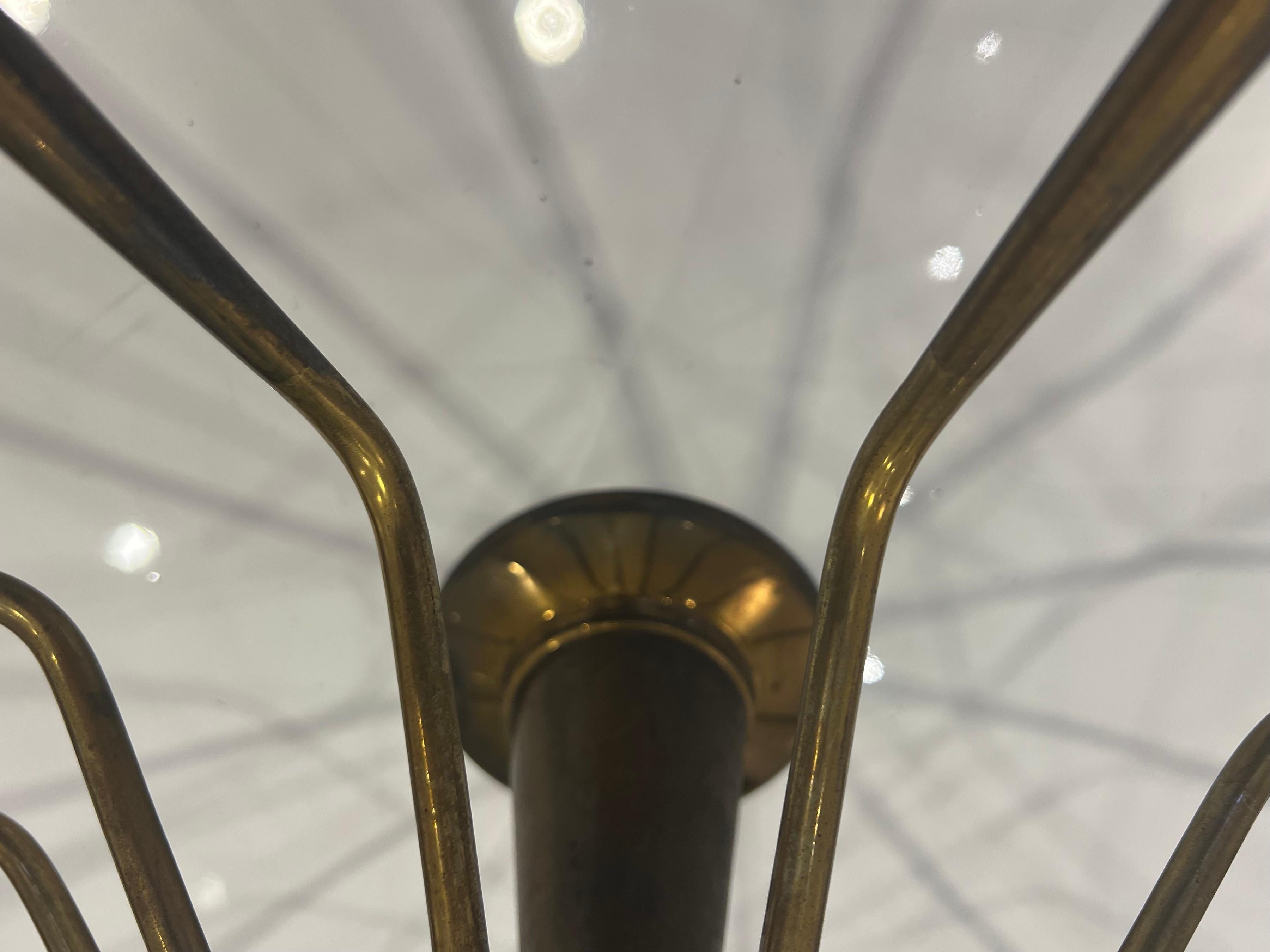 Grand Oscar Torlasco Ragno LUMI 1960s Italian Flush Chandelier For Sale 7