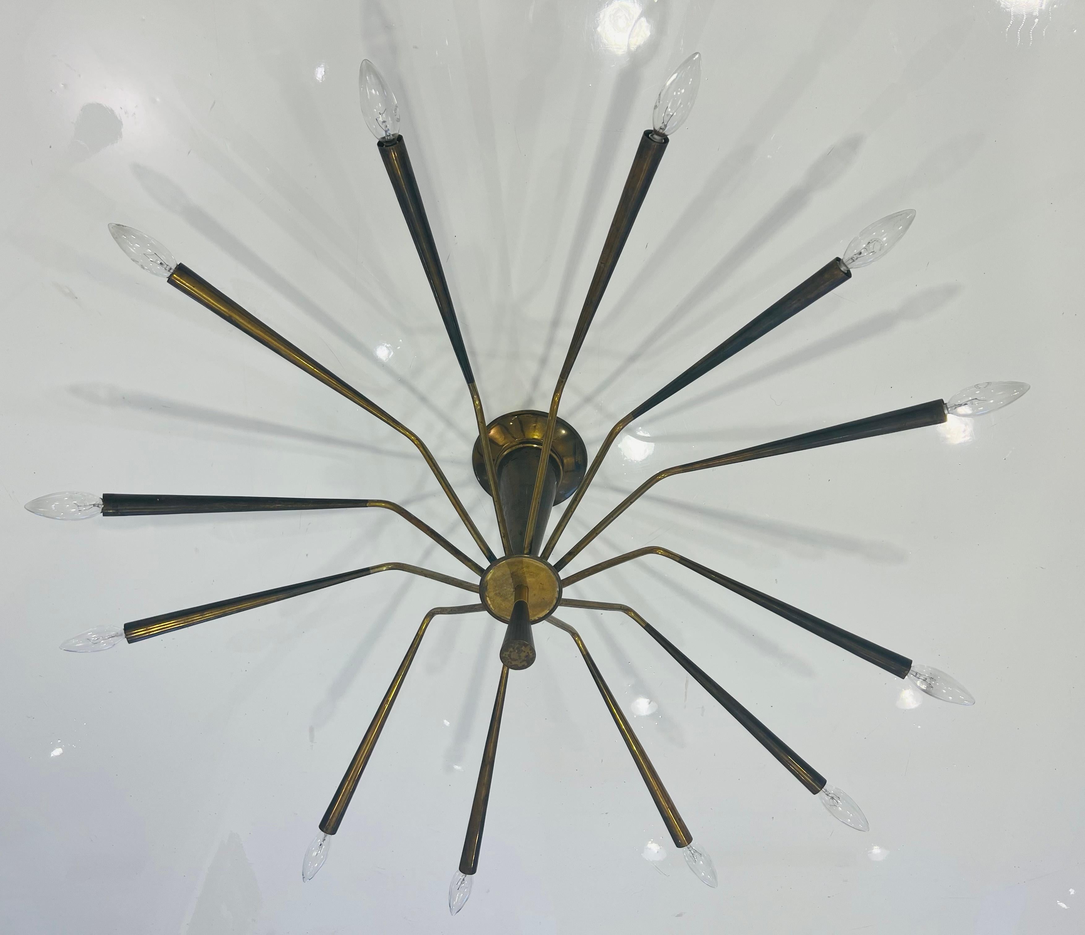 Grand lustre italien encastré Ragno LUMI Oscar Torlasco, années 1960 en vente 2