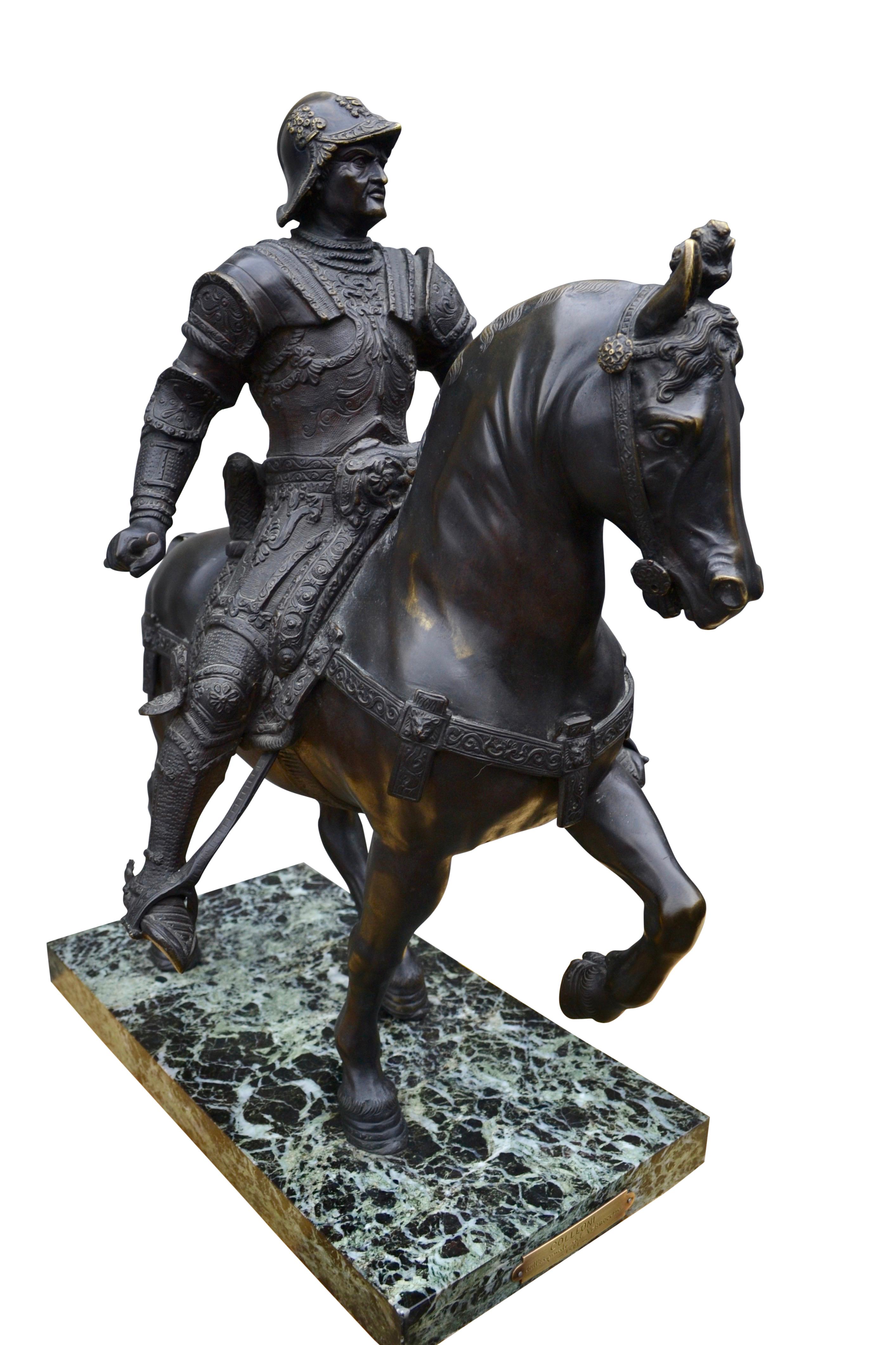 Grand Tour Bronze of the Equestrian Statue of Colleoni After Verrocchio For Sale 3