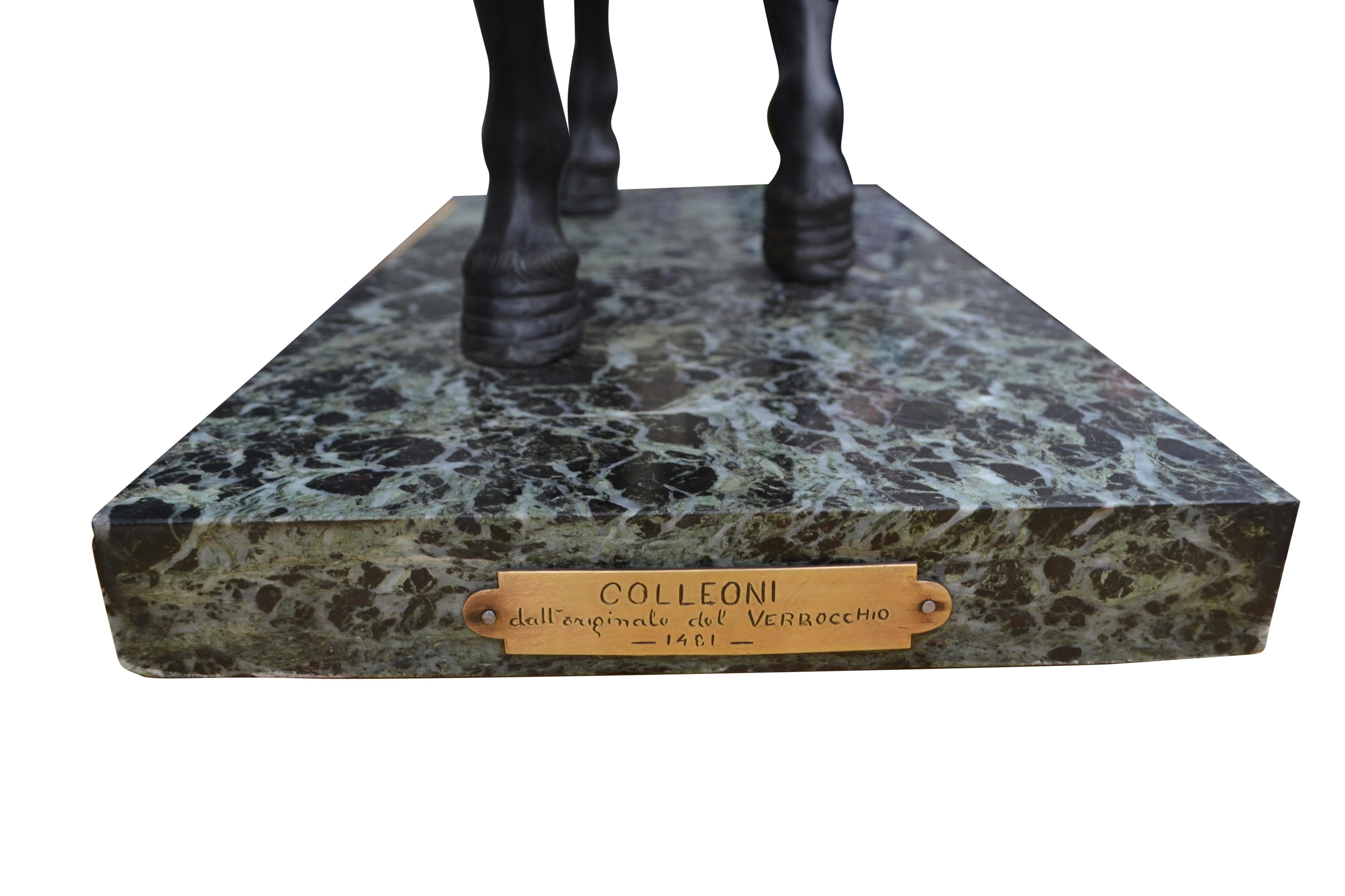 Cast Grand Tour Bronze of the Equestrian Statue of Colleoni After Verrocchio For Sale