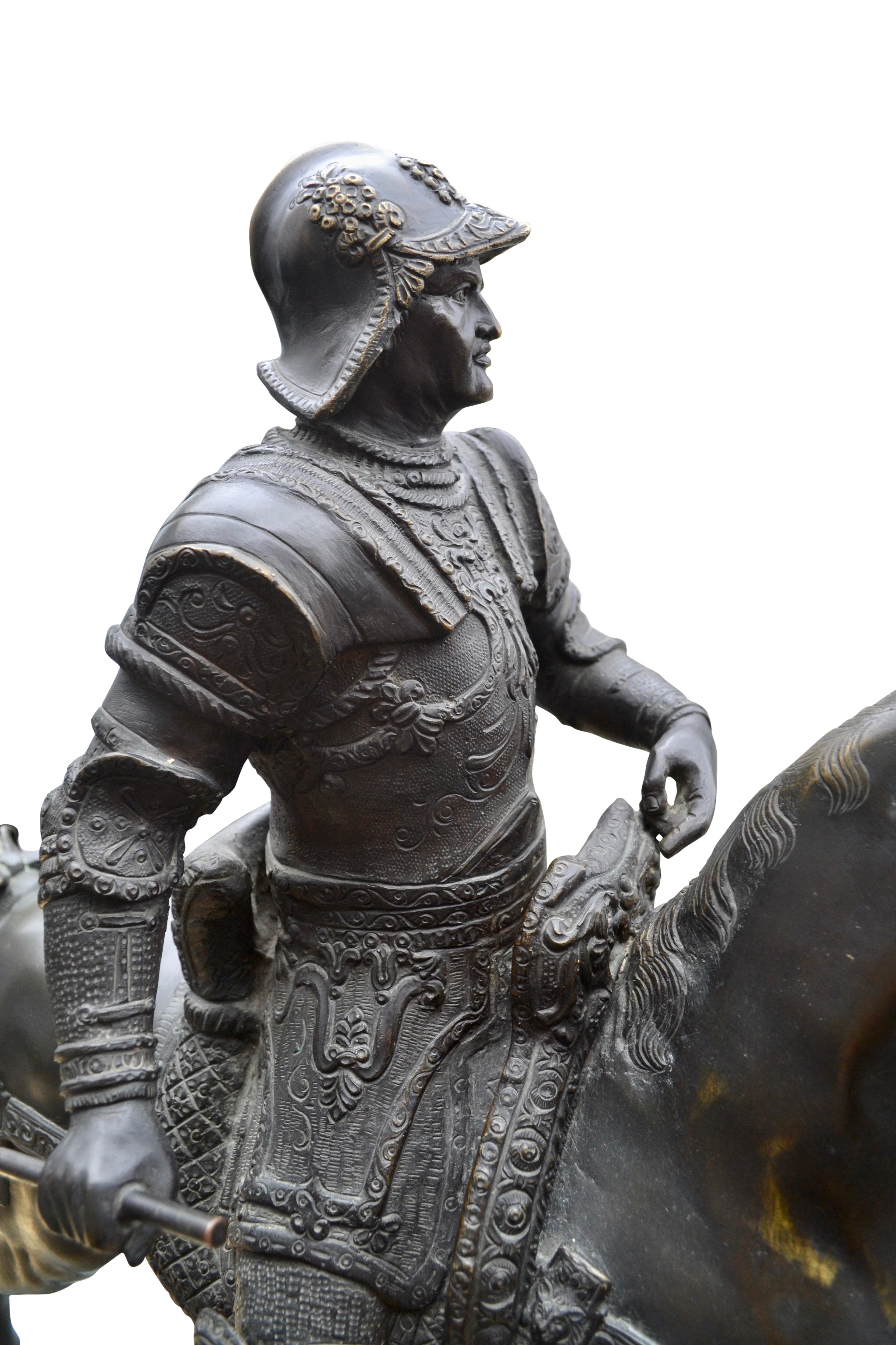 Grand Tour Bronze of the Equestrian Statue of Colleoni After Verrocchio For Sale 2