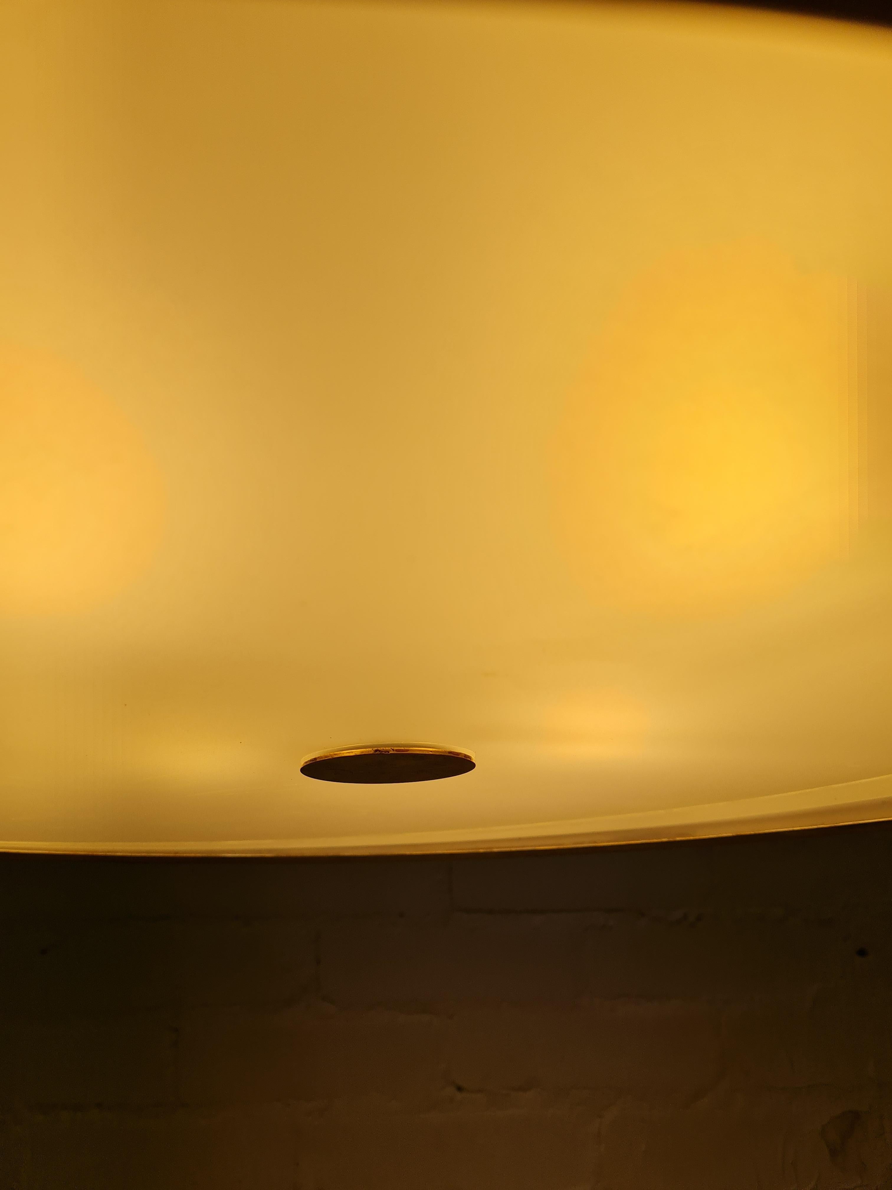 Grand Paavo Tynell Perforated Brass Ceiling Pendant, Idman 1950s For Sale 4