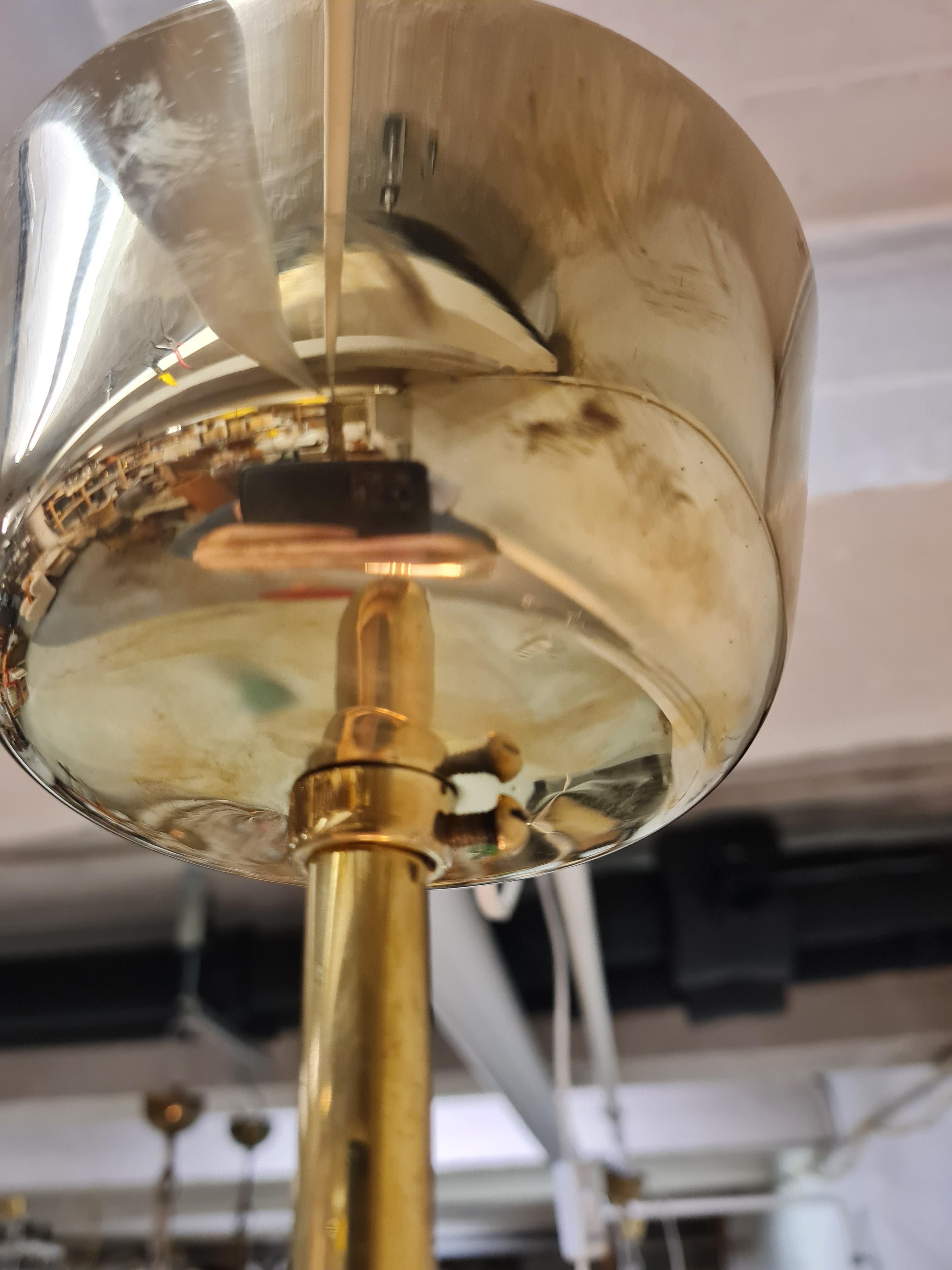 Grand Paavo Tynell Perforated Brass Ceiling Pendant, Idman 1950s For Sale 2