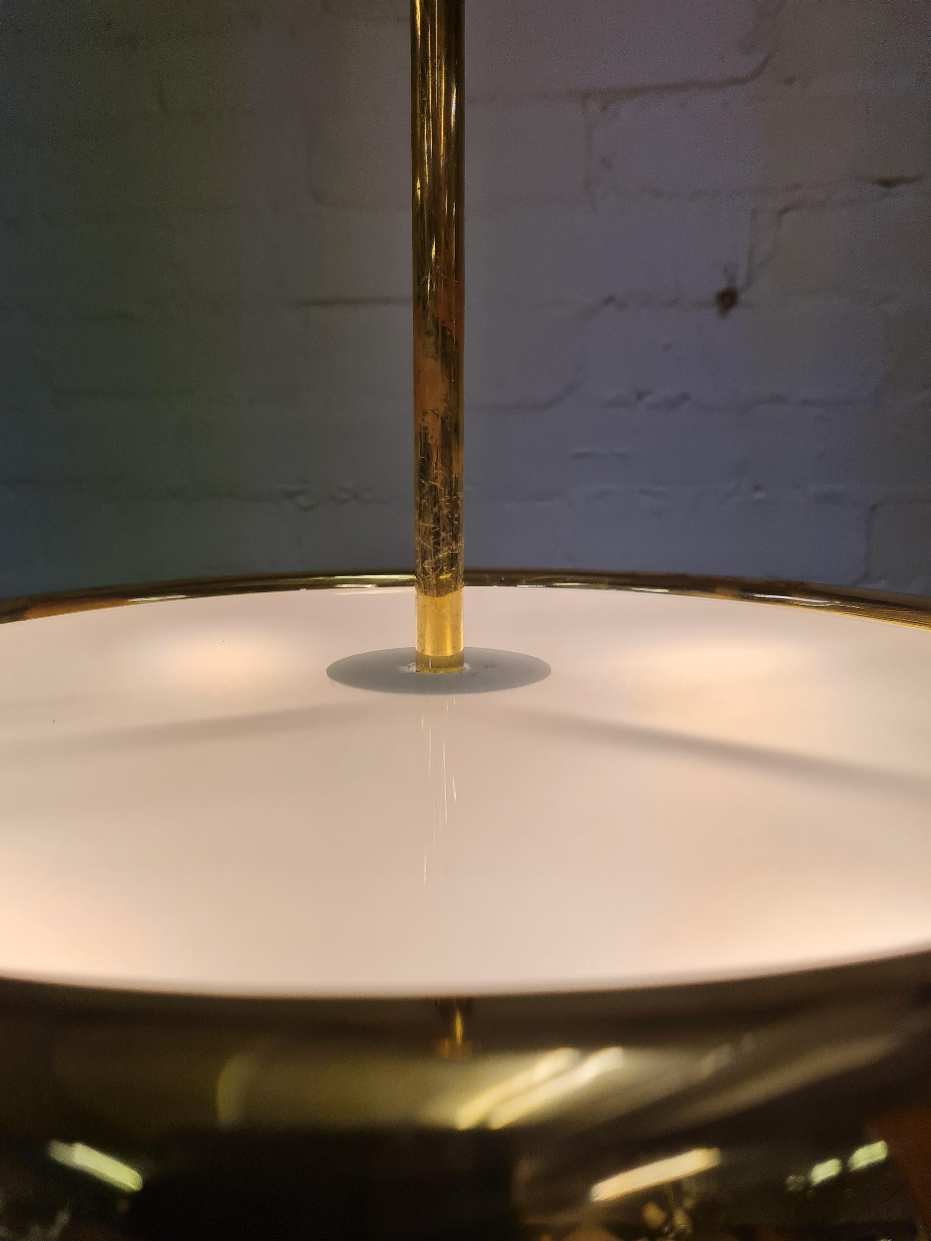 Grand Paavo Tynell Perforated Brass Ceiling Pendant, Idman 1950s For Sale 3