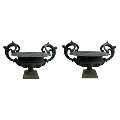 Grand Pair Of 19th Century French Garden Urns