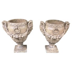 Grande paire de vases de jardin pierre