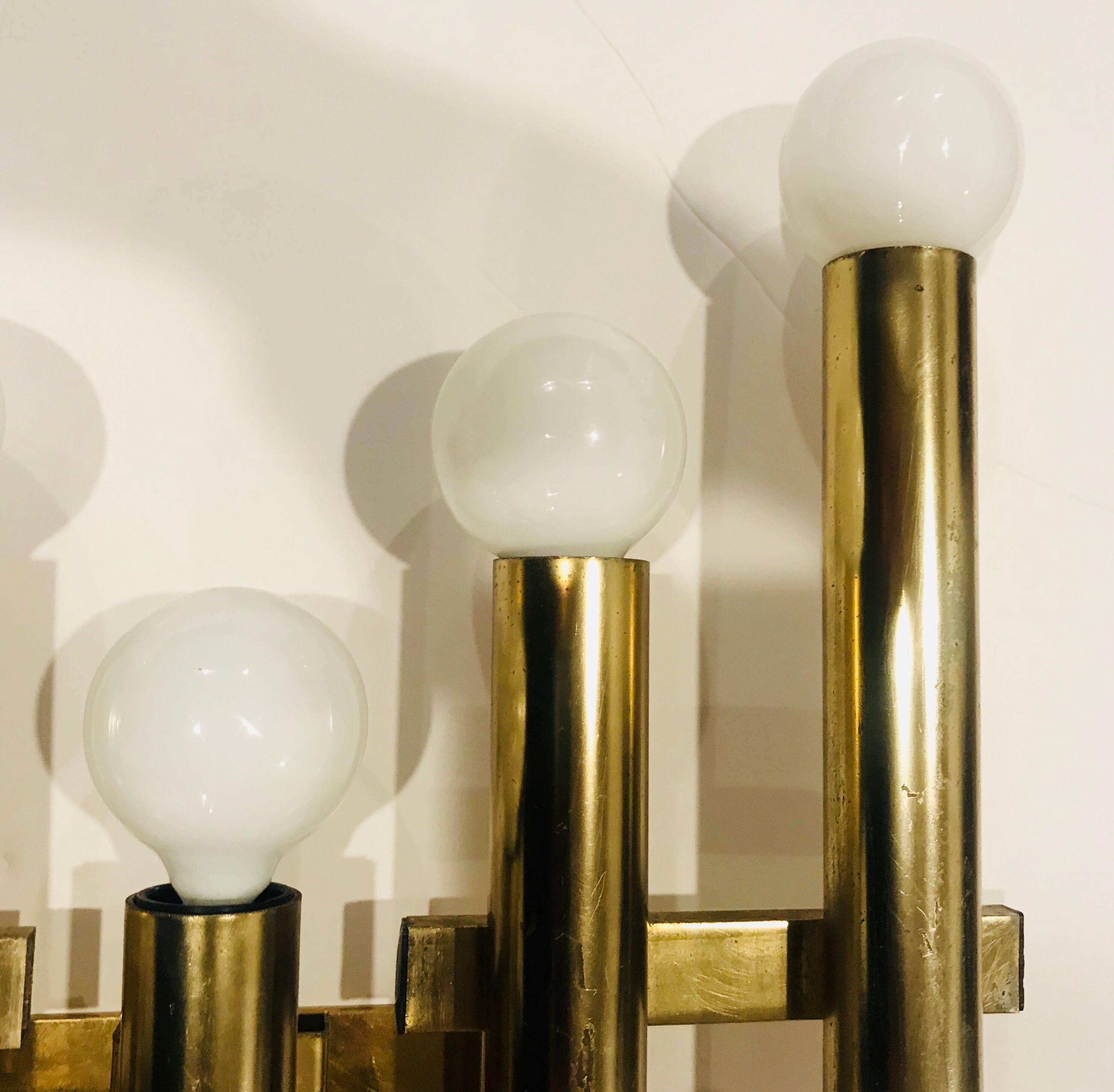 Grand Pair of Sciolari 1960s Wall Lights For Sale 2