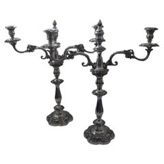 Grand Pair Old Sheffield Plate Candelabra by Blagden, Hodgson & Co.