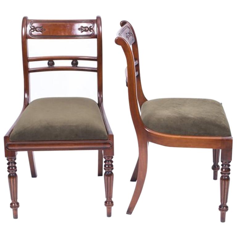 Pair Regency Style Tulip Back Side Chairs, 20th Century