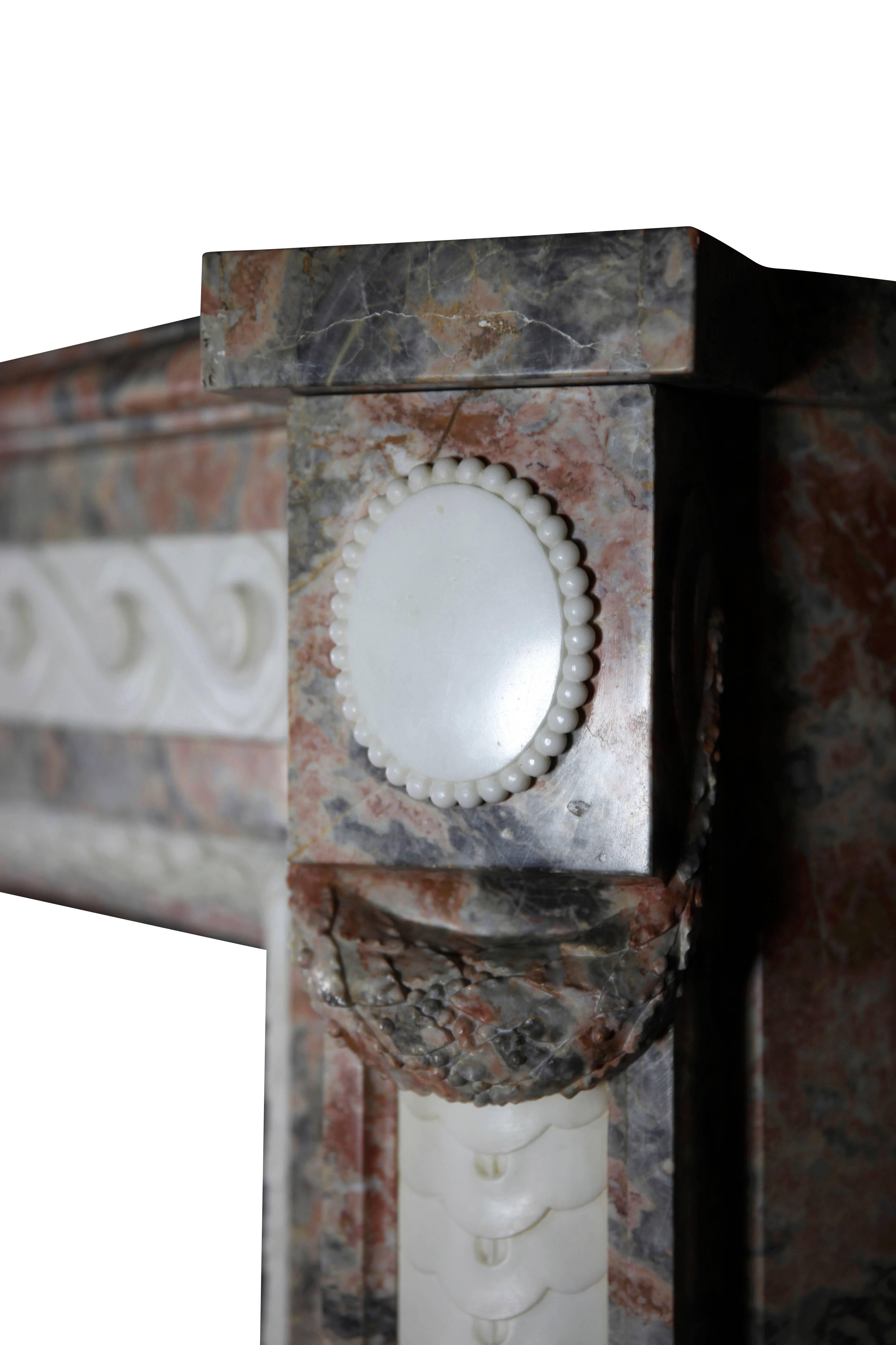 Grand Paladium Antique Fireplace Surround in Rouge Languedoc Marble For Sale 3