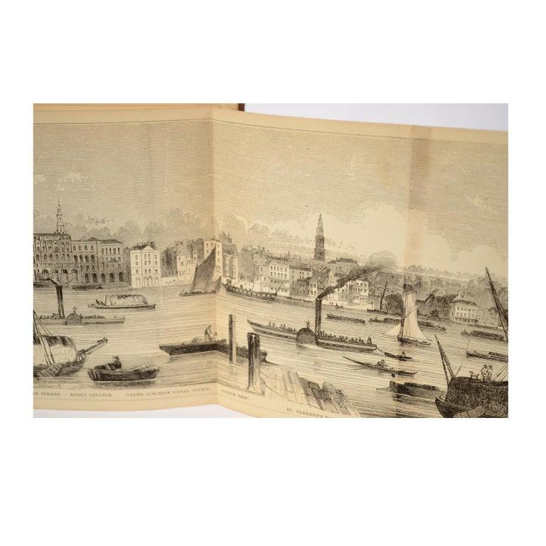 Grand Panorama von London, die Stadt gesehen von der Thames, Evans & Whitelaw, 1849 im Zustand „Gut“ im Angebot in Milan, IT