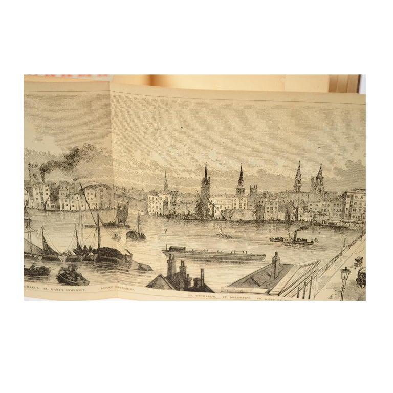 Mid-19th Century Grand Panorama of London, the City Seen from the Thames, Evans & Whitelaw, 1849 For Sale