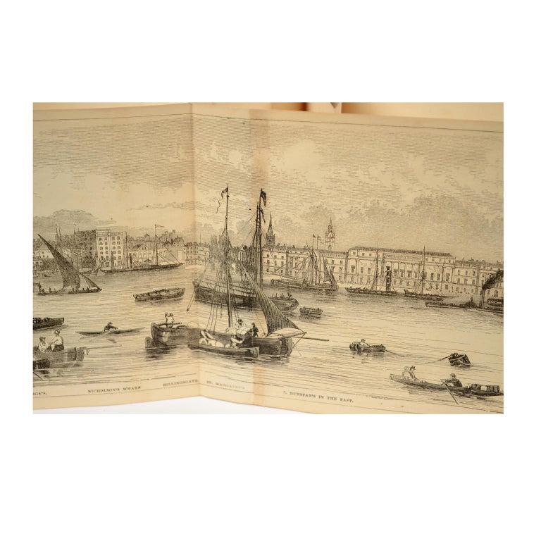Paper Grand Panorama of London, the City Seen from the Thames, Evans & Whitelaw, 1849 For Sale