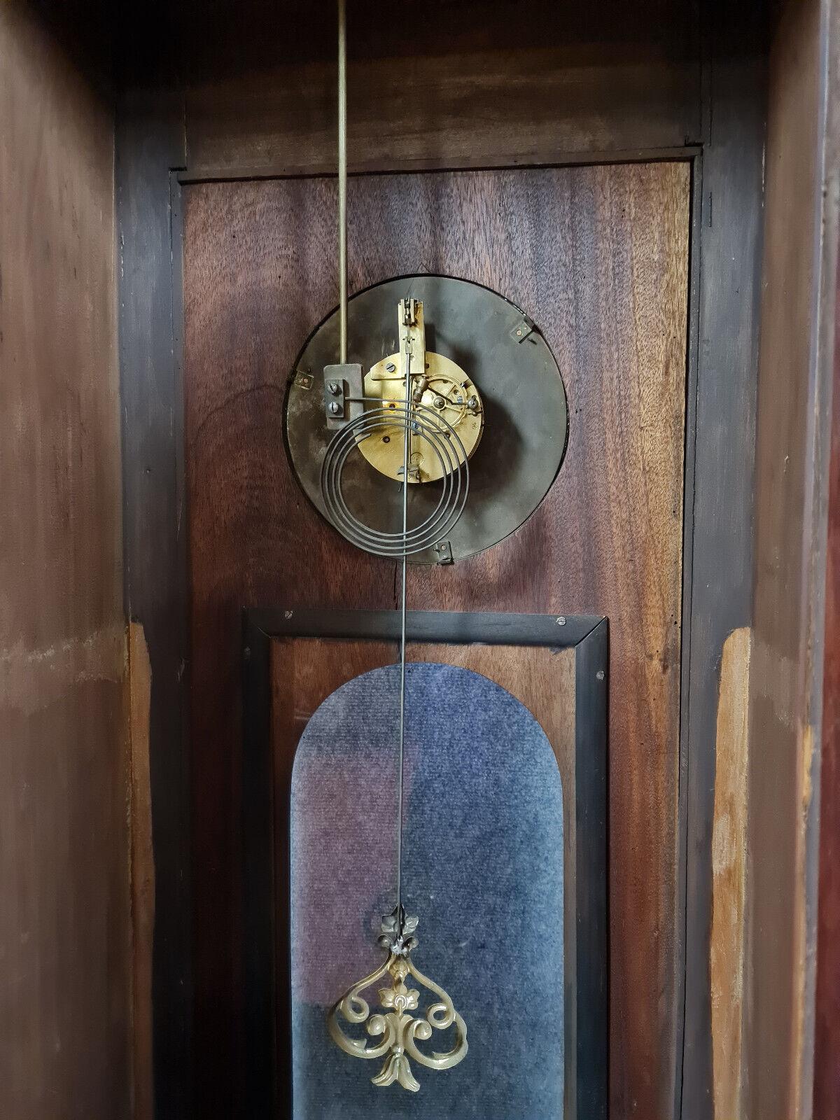Grand Parquet Regulator Clock in Empire Style Mahogany -1X55 For Sale 5