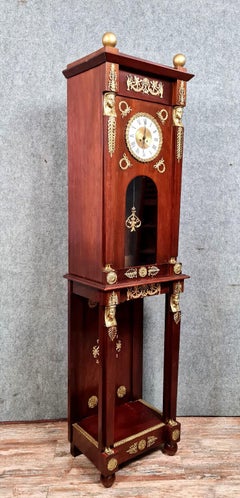 Grand Parquet Regulator Clock in Empire Style Mahogany -1X55