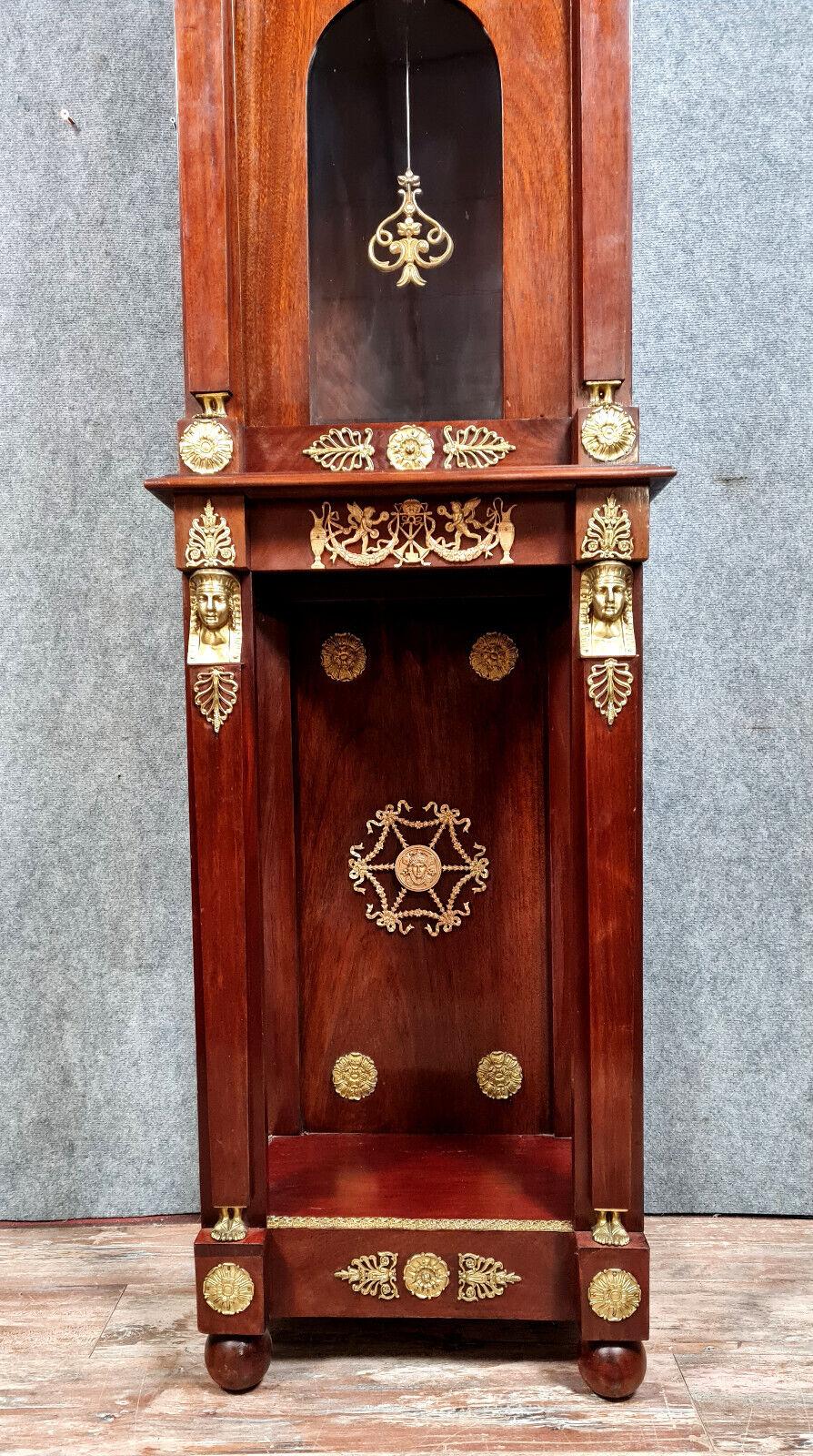 Reloj regulador Grand Parquet de caoba estilo Imperio -1X55 en Bueno estado para la venta en Bordeaux, FR