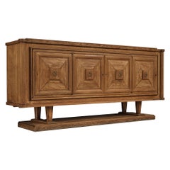 Grand Patinated Art Deco Sideboard with Graphical Doors