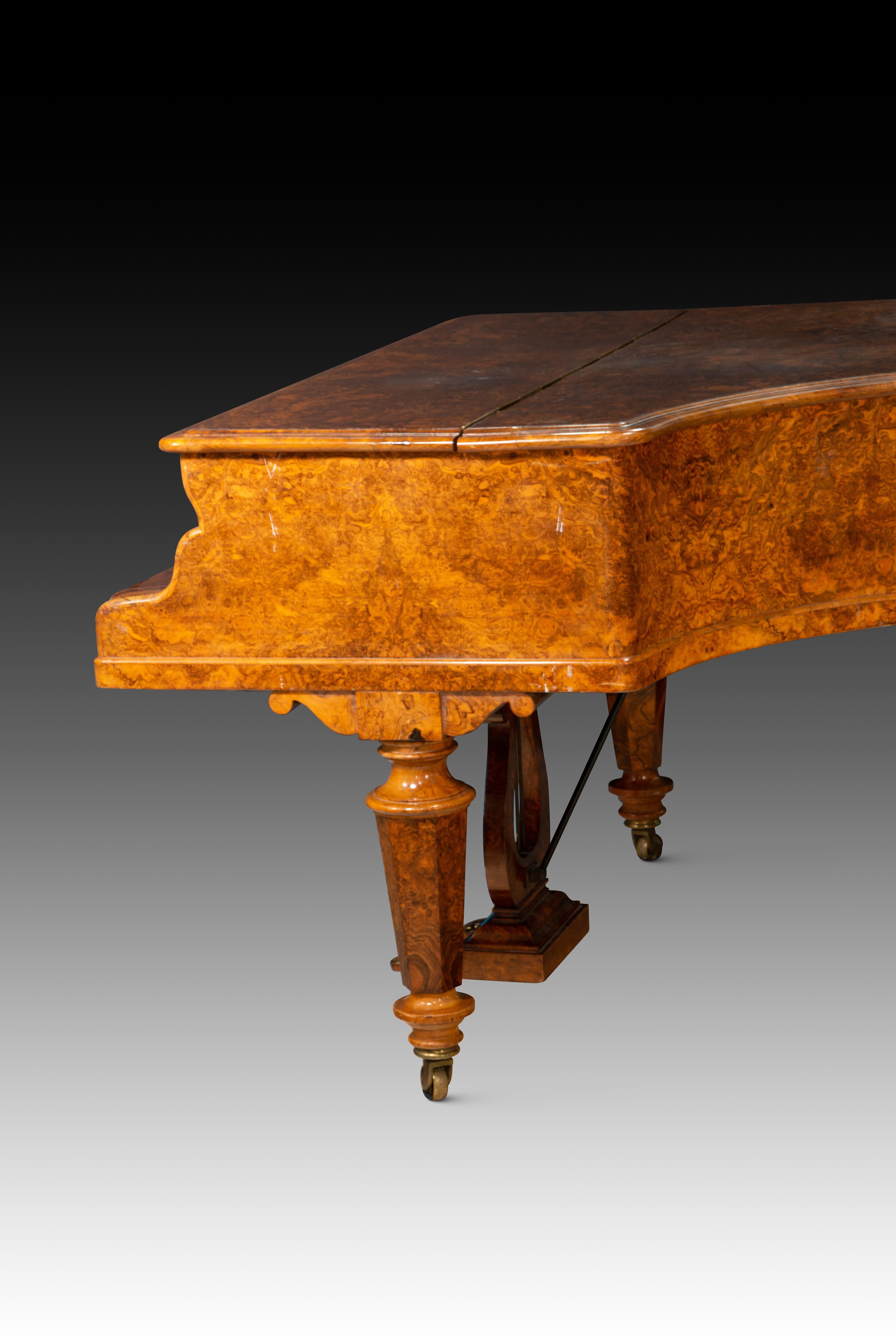 European Grand piano. Walnut, metal, etc. Patent Erard London. London, England, possibly For Sale