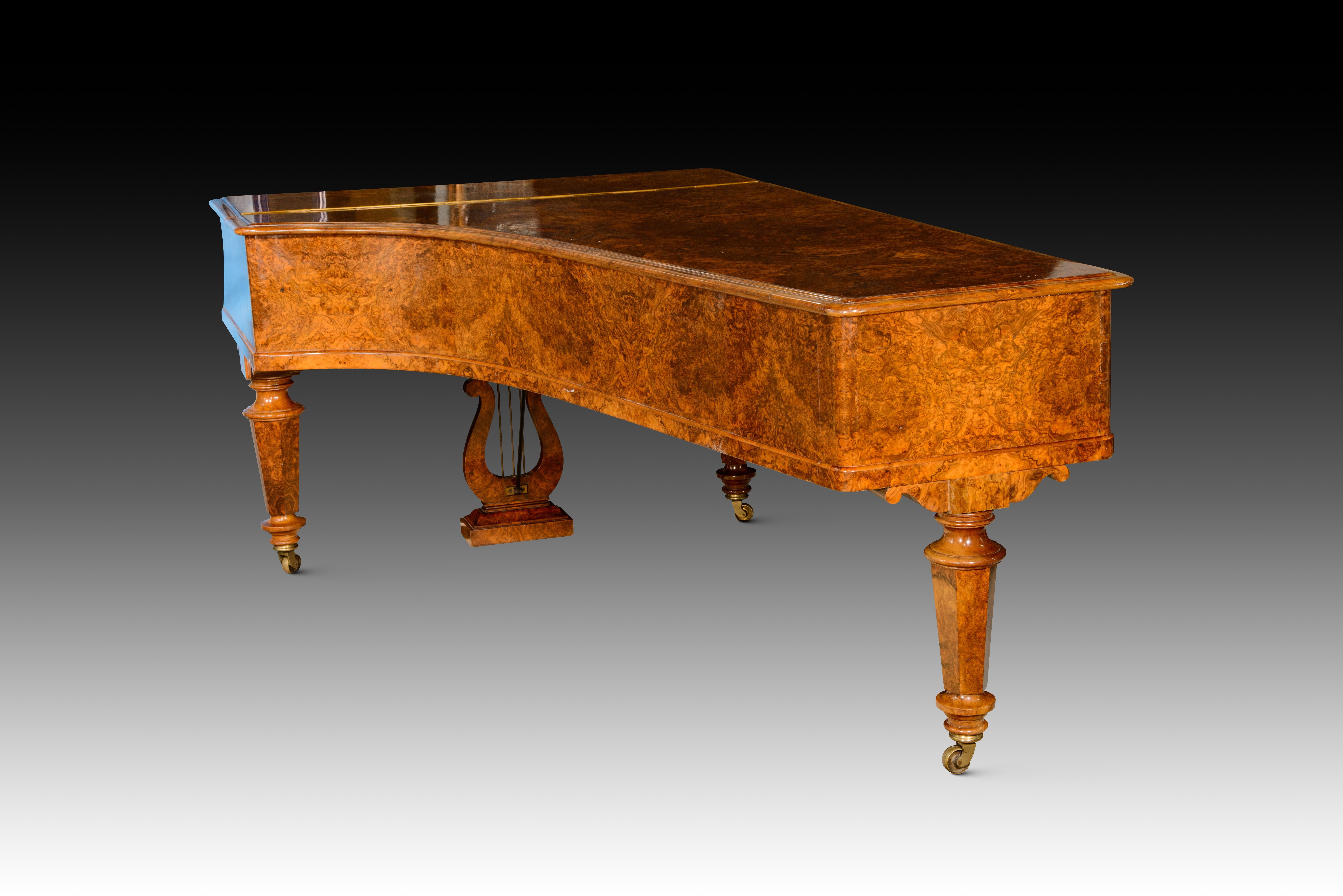19th Century Grand piano. Walnut, metal, etc. Patent Erard London. London, England, possibly For Sale