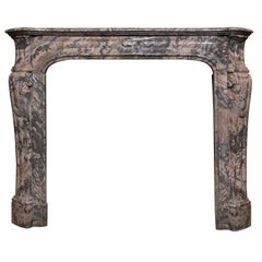 Antique Grand Pompadour Style Marble Mantel, circa 1880