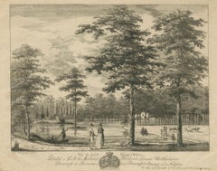 Grand Pond at Biljoen – Antique c.1790 Print Dedicated to Princess Wilhelmina