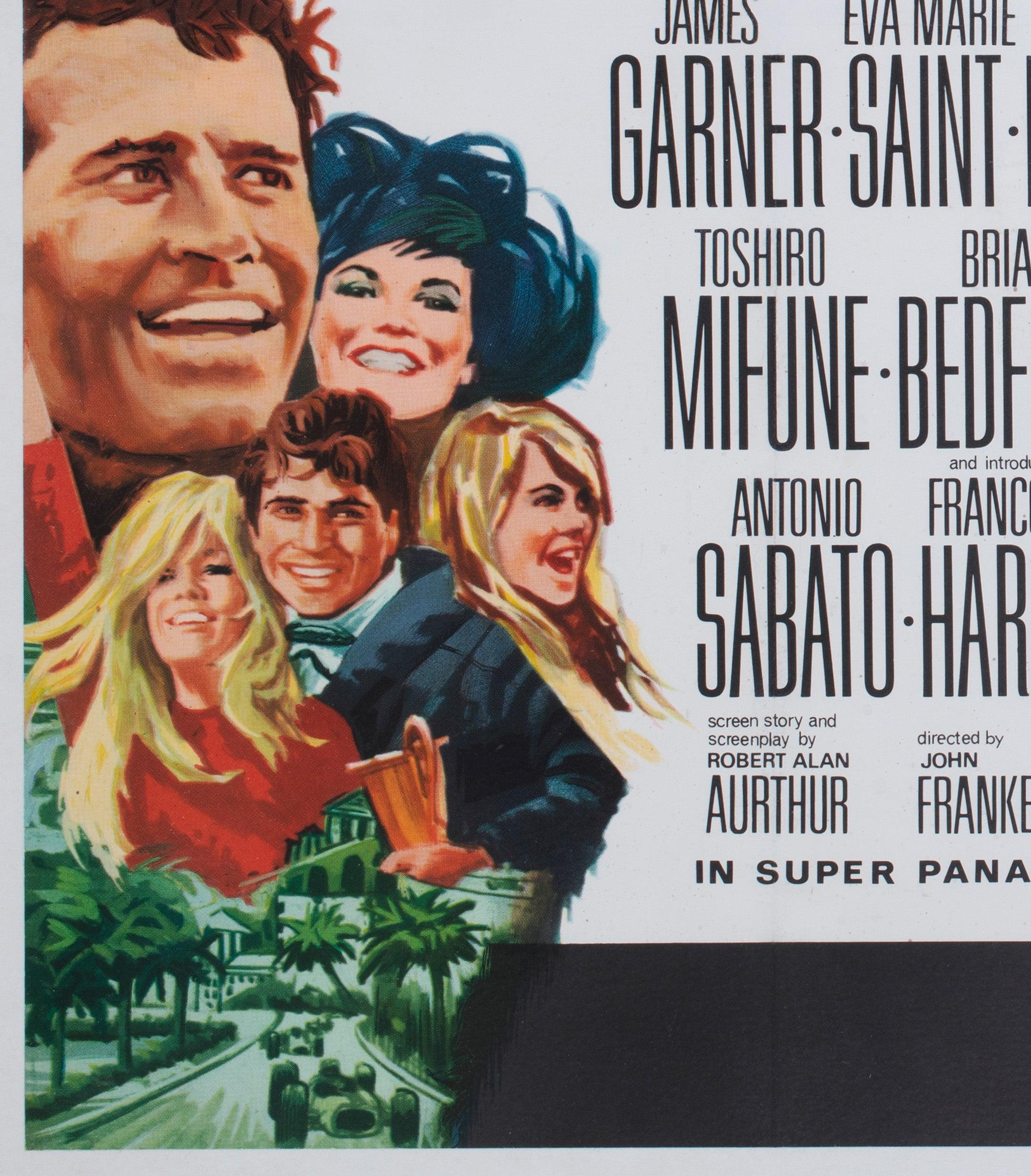 Linen Grand Prix 1968 UK Quad Film Poster For Sale
