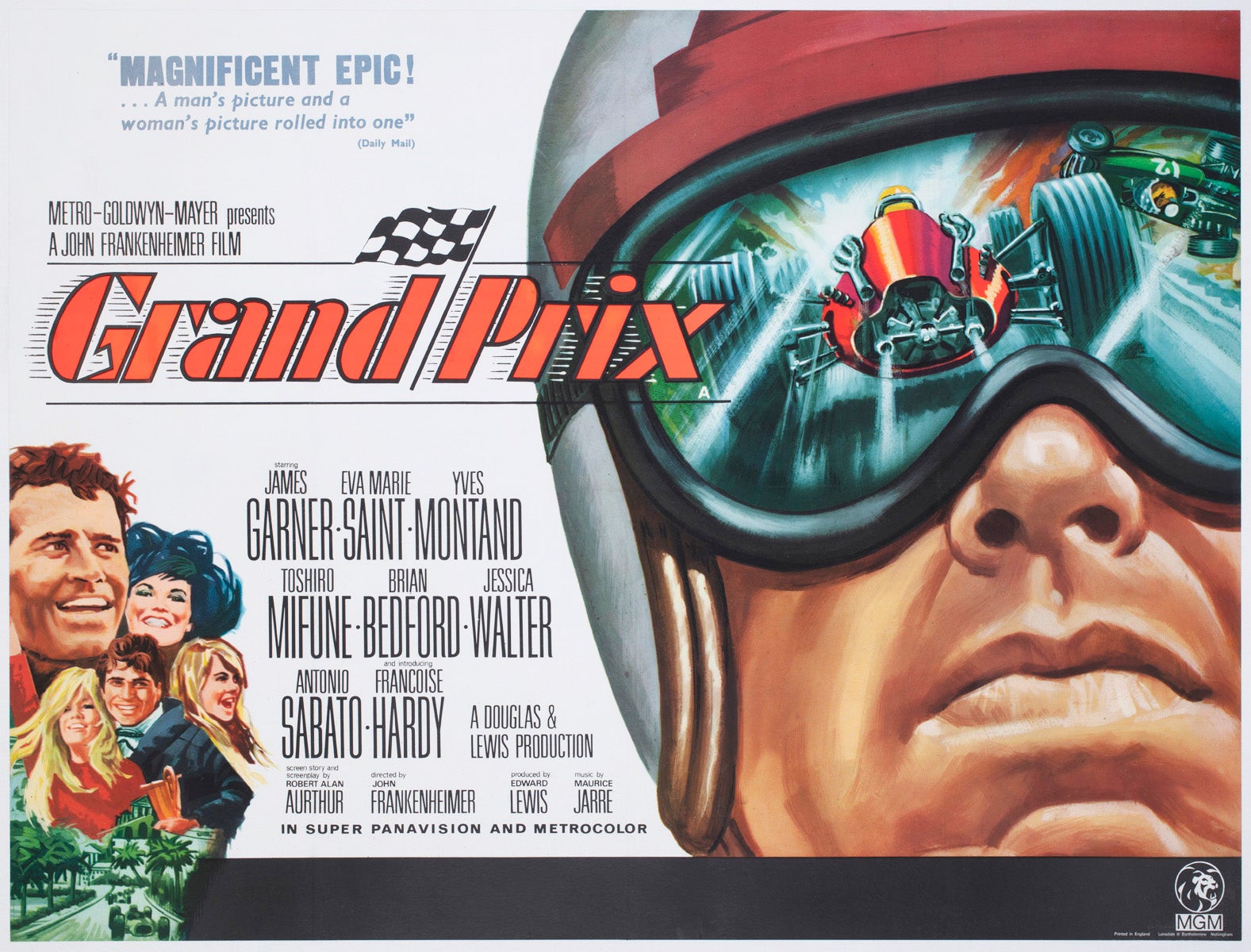 Grand Prix 1968 UK Quad Film Poster For Sale