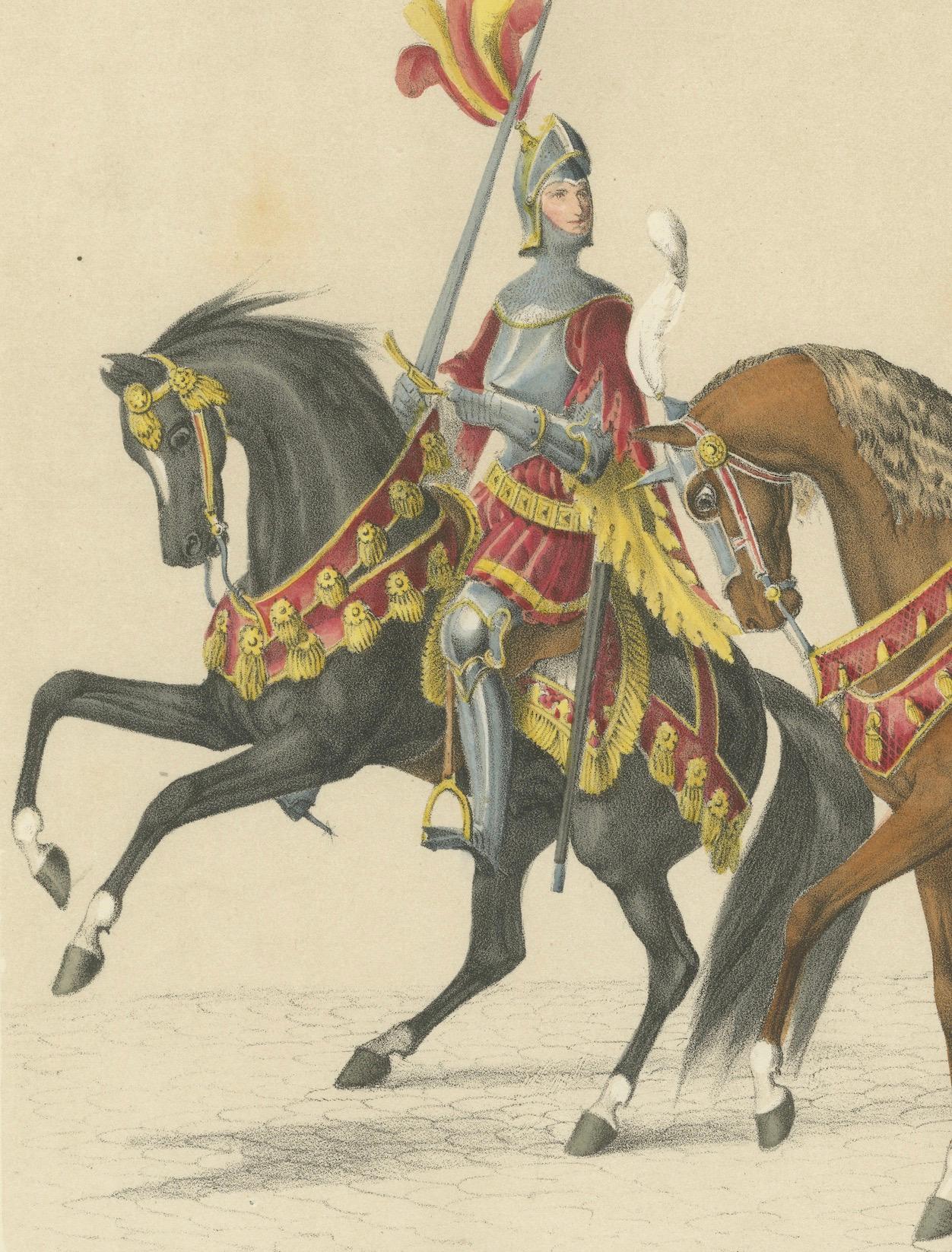 Großer Festzug - Wilhelm Herter von Strasburg und die Herren von Bohemia, 1855 im Zustand „Gut“ im Angebot in Langweer, NL