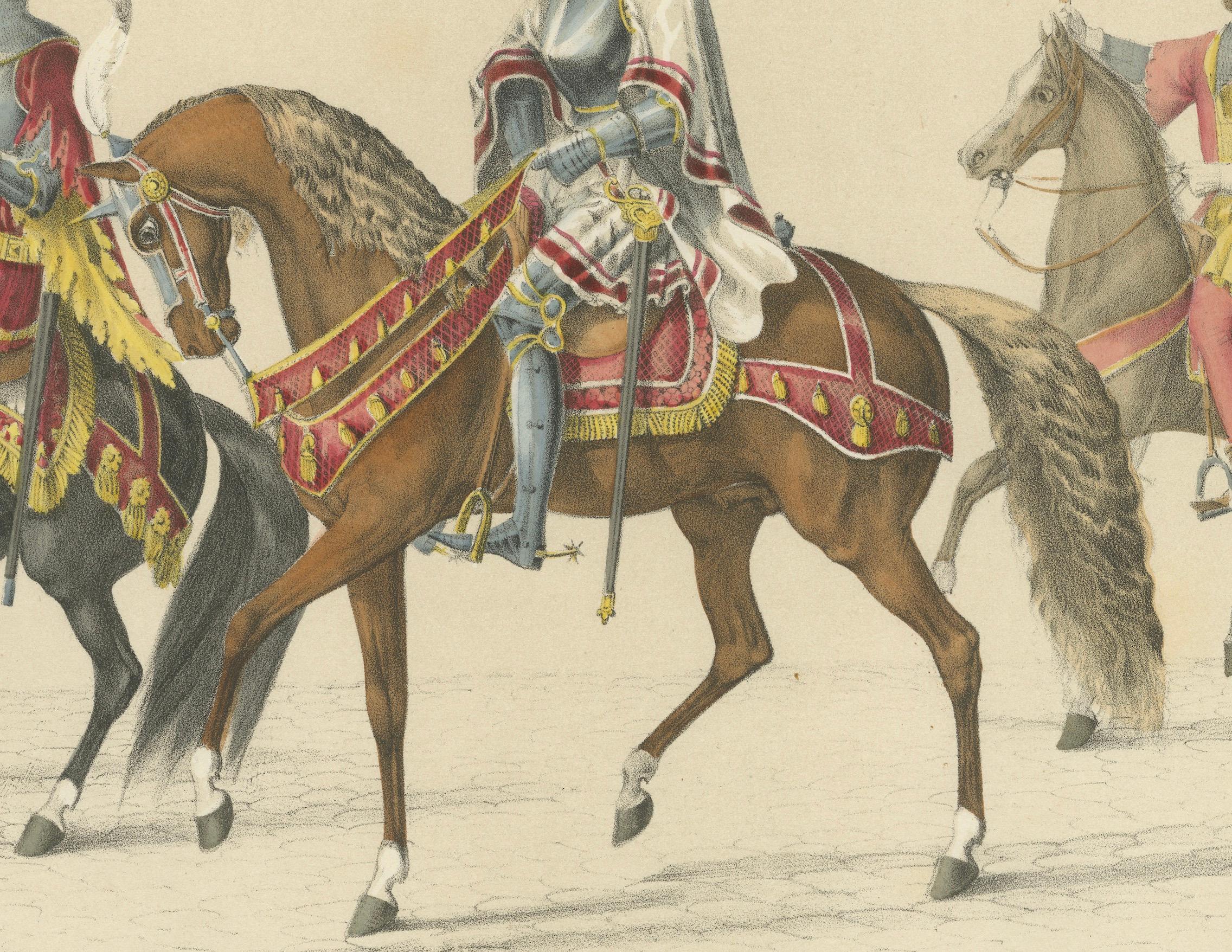 Großer Festzug - Wilhelm Herter von Strasburg und die Herren von Bohemia, 1855 (Mittleres 19. Jahrhundert) im Angebot