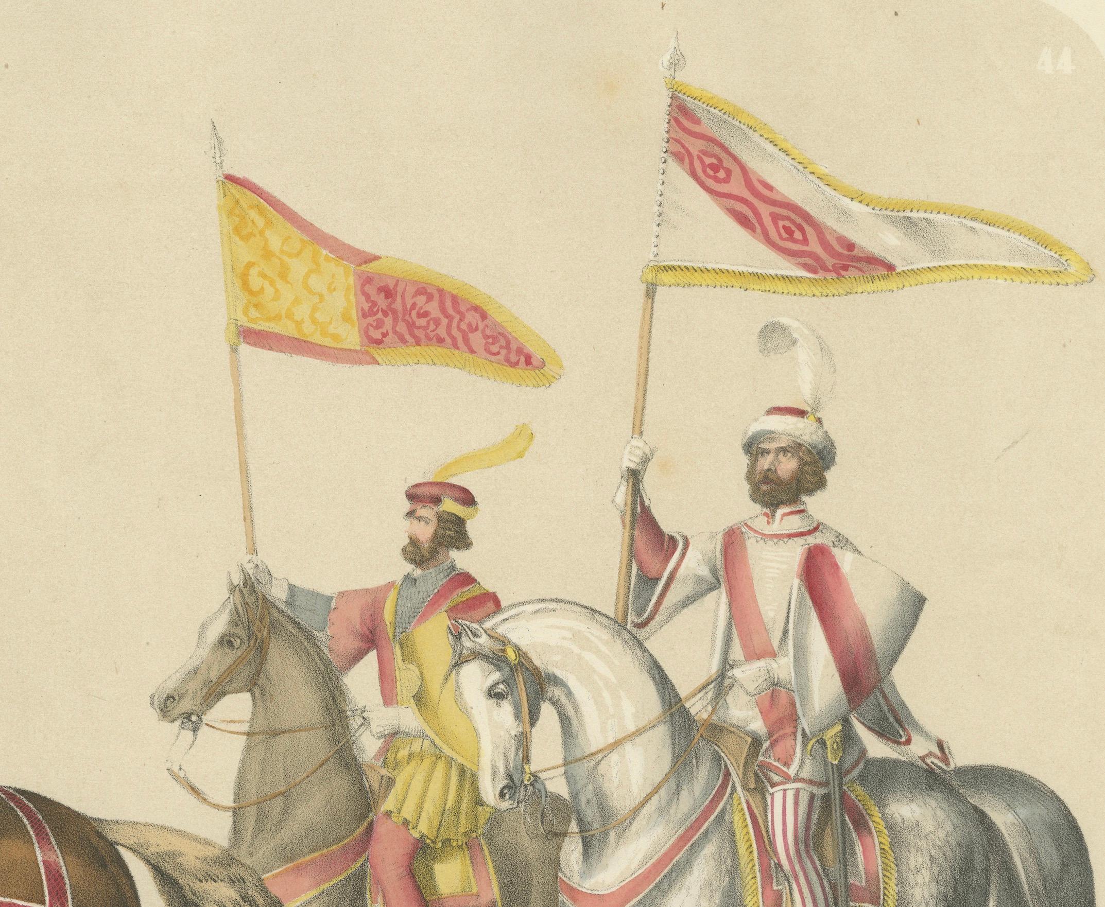 Großer Festzug - Wilhelm Herter von Strasburg und die Herren von Bohemia, 1855 (Papier) im Angebot