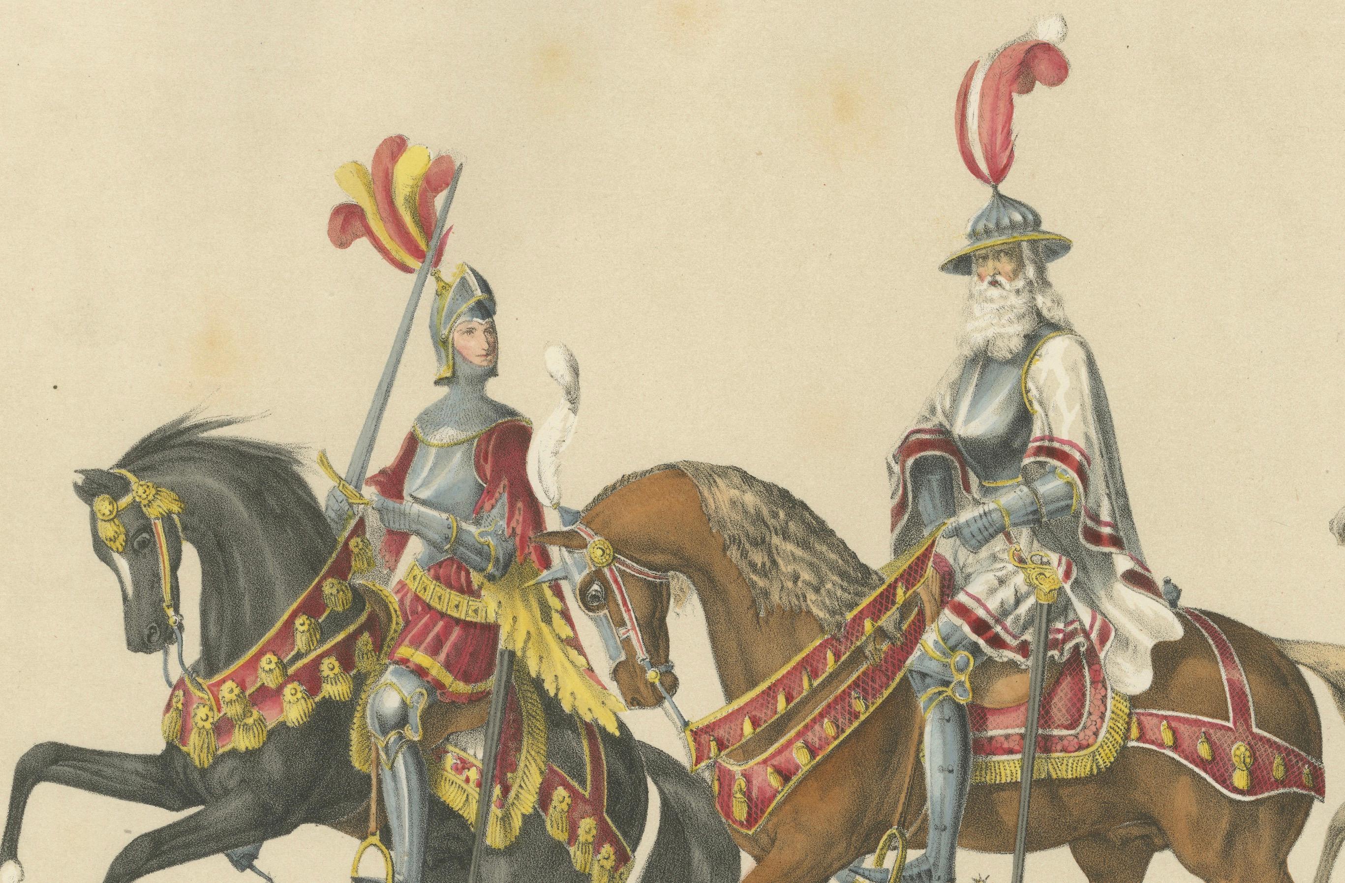 Großer Festzug - Wilhelm Herter von Strasburg und die Herren von Bohemia, 1855 im Angebot 1