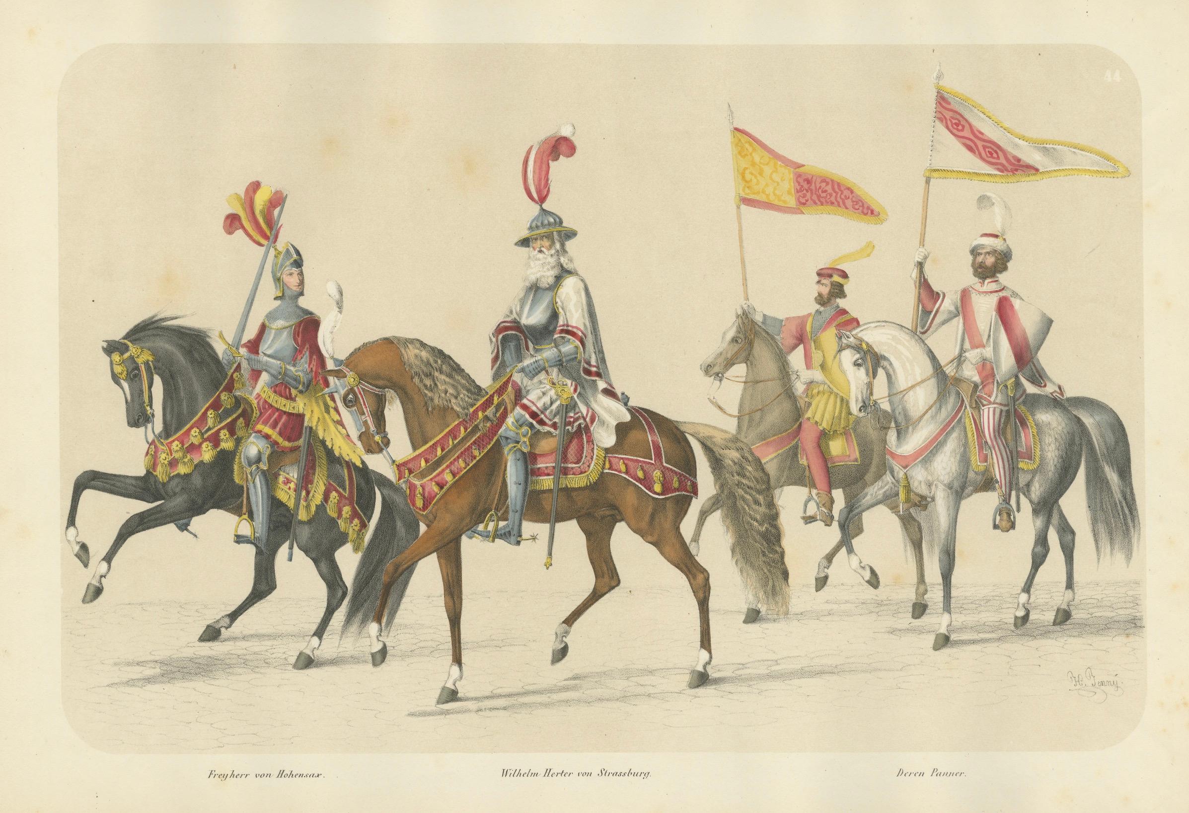 Großer Festzug - Wilhelm Herter von Strasburg und die Herren von Bohemia, 1855 im Angebot 2
