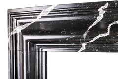 Grand Queen Anne Style Bolection Fireplace in Italian Nero Marquina Marble Nr.2