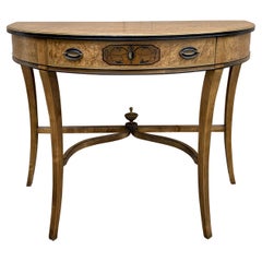 Imperial Furniture, Grand Rapids Rapids Regency Bird's Eye Maple Demilune Console Table Imperial Furniture, Grand Rapids Rapids Regency Bird's Eye Maple Demilune Console Table