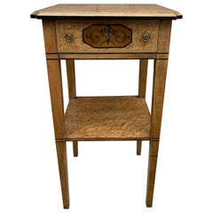 Grand Rapids Imperial Furniture Regency Bird's Eye Maple Nightstand Side Table Grand Rapids Imperial Furniture Regency Bird's Eye Maple Nightstand Side Table