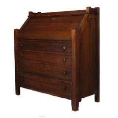 Grand Rapids Mission Oak Arts & Crafts Drop Front Desk by The Cron Kills