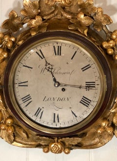 Grand Regency Gilt Wall Mounted Clock by Wm Johnson London