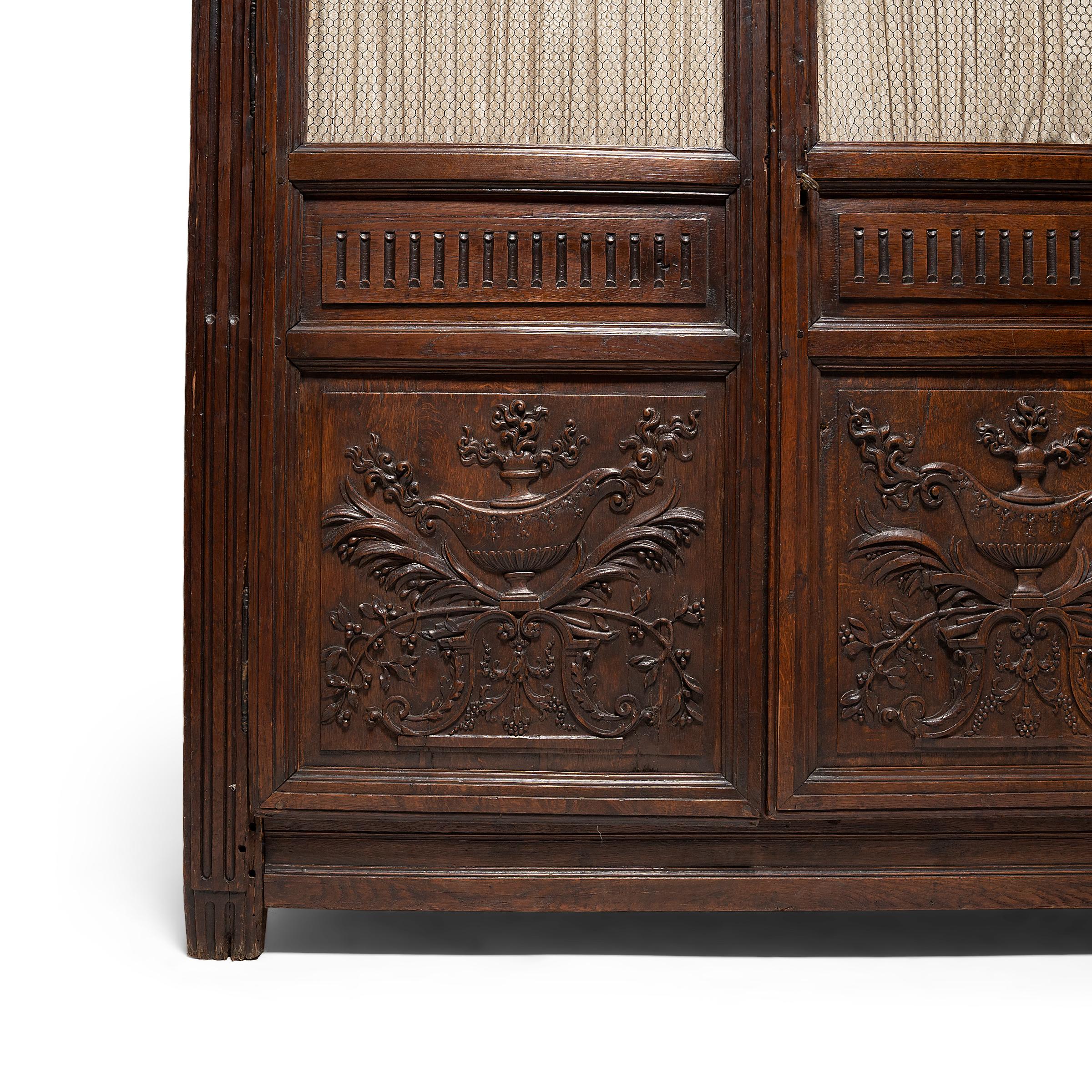 Grand Renaissance Revival Armoire with Wire Screens, circa 1800 For Sale 2